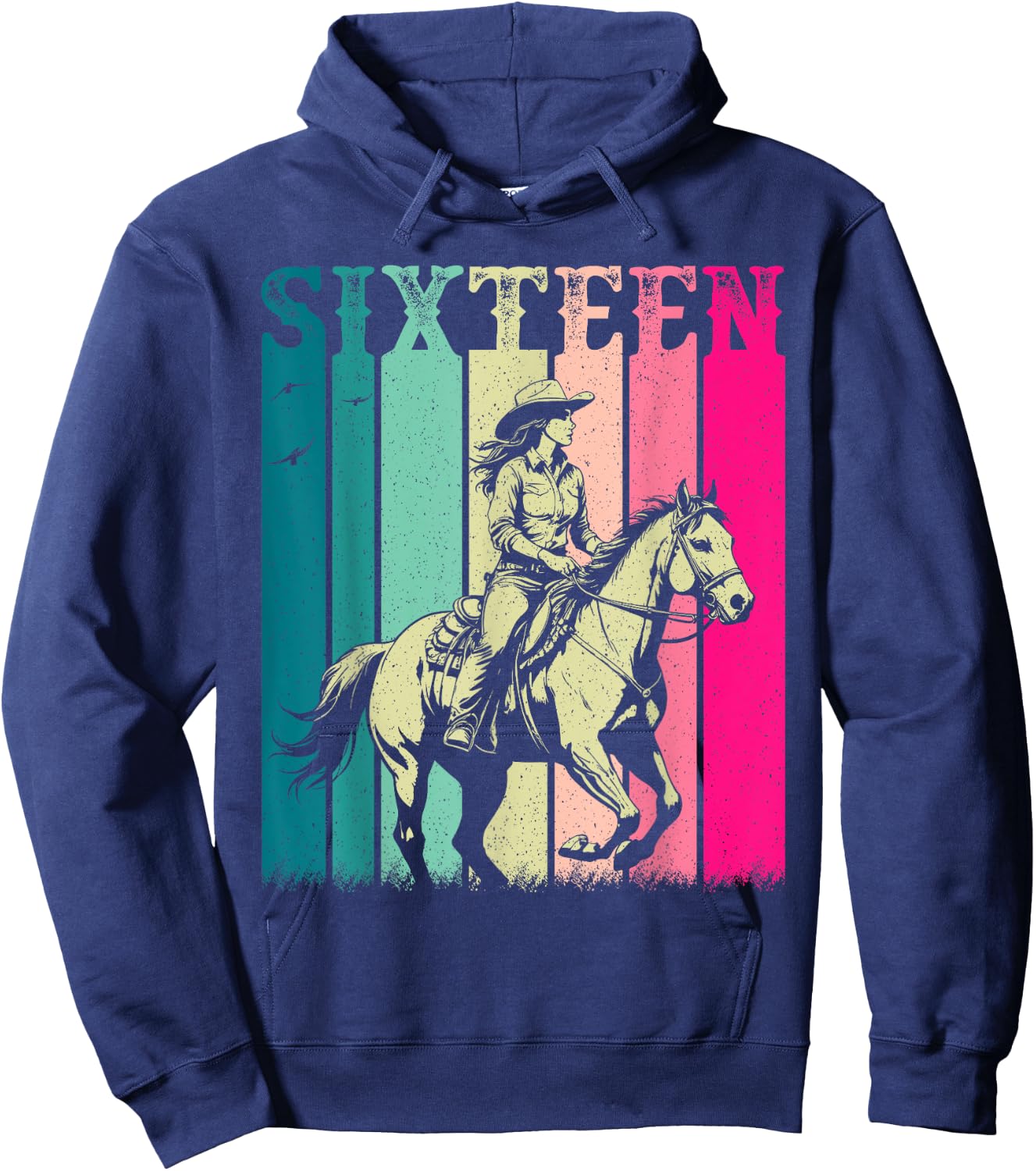 Cowgirl 16th Birthday Girls 16 Year Old Western Rodeo Party Hoodie - Hoodie | Navy