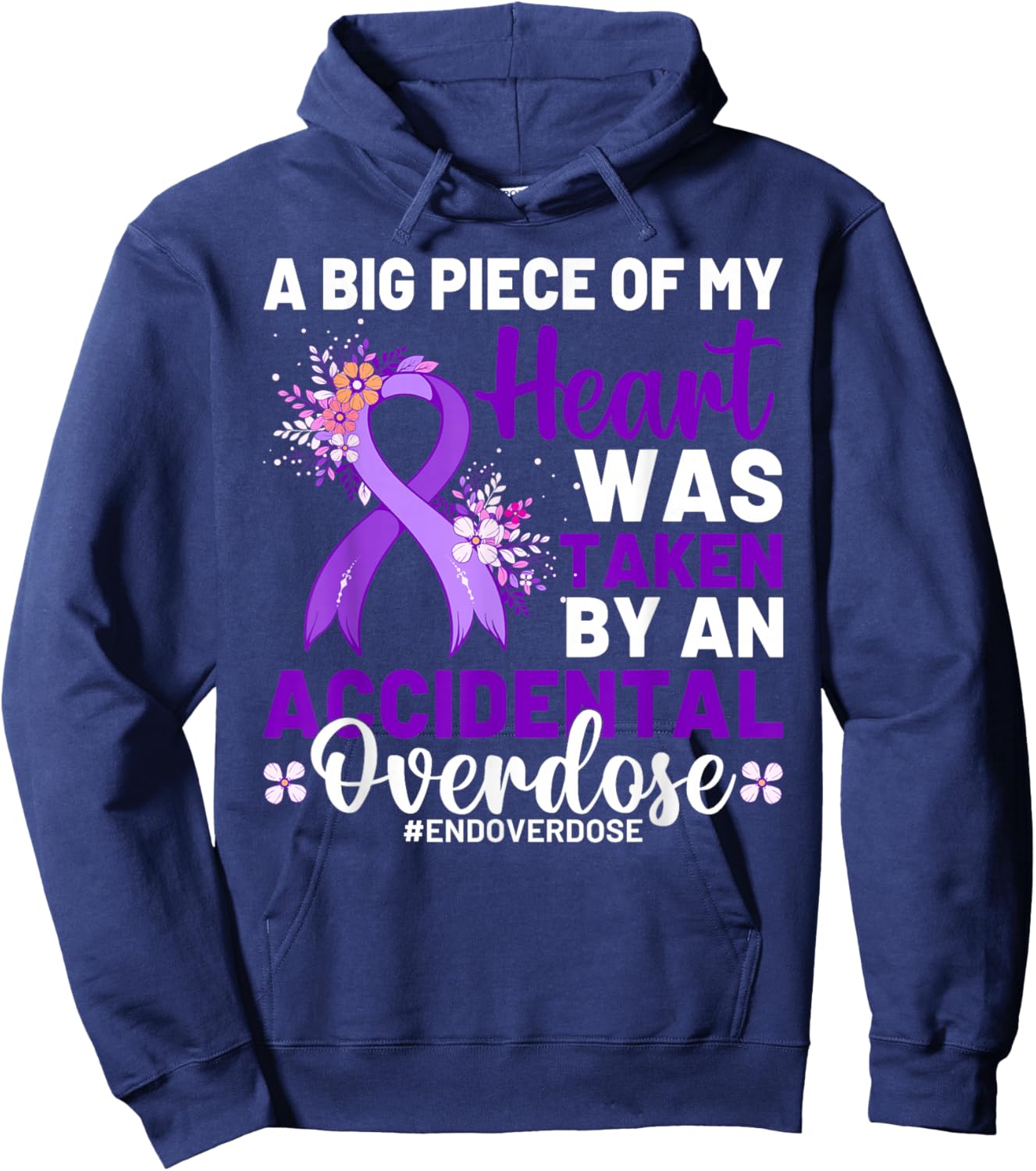 Addiction Awareness Drug Addiction Overdose Awareness Day Hoodie - Hoodie | Navy