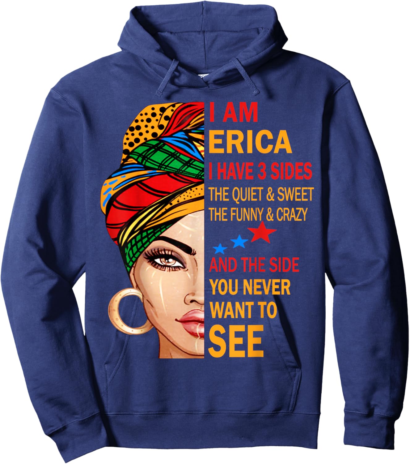 ERICA Name Surname Family Last First Name ERICA Hoodie - Hoodie | Navy