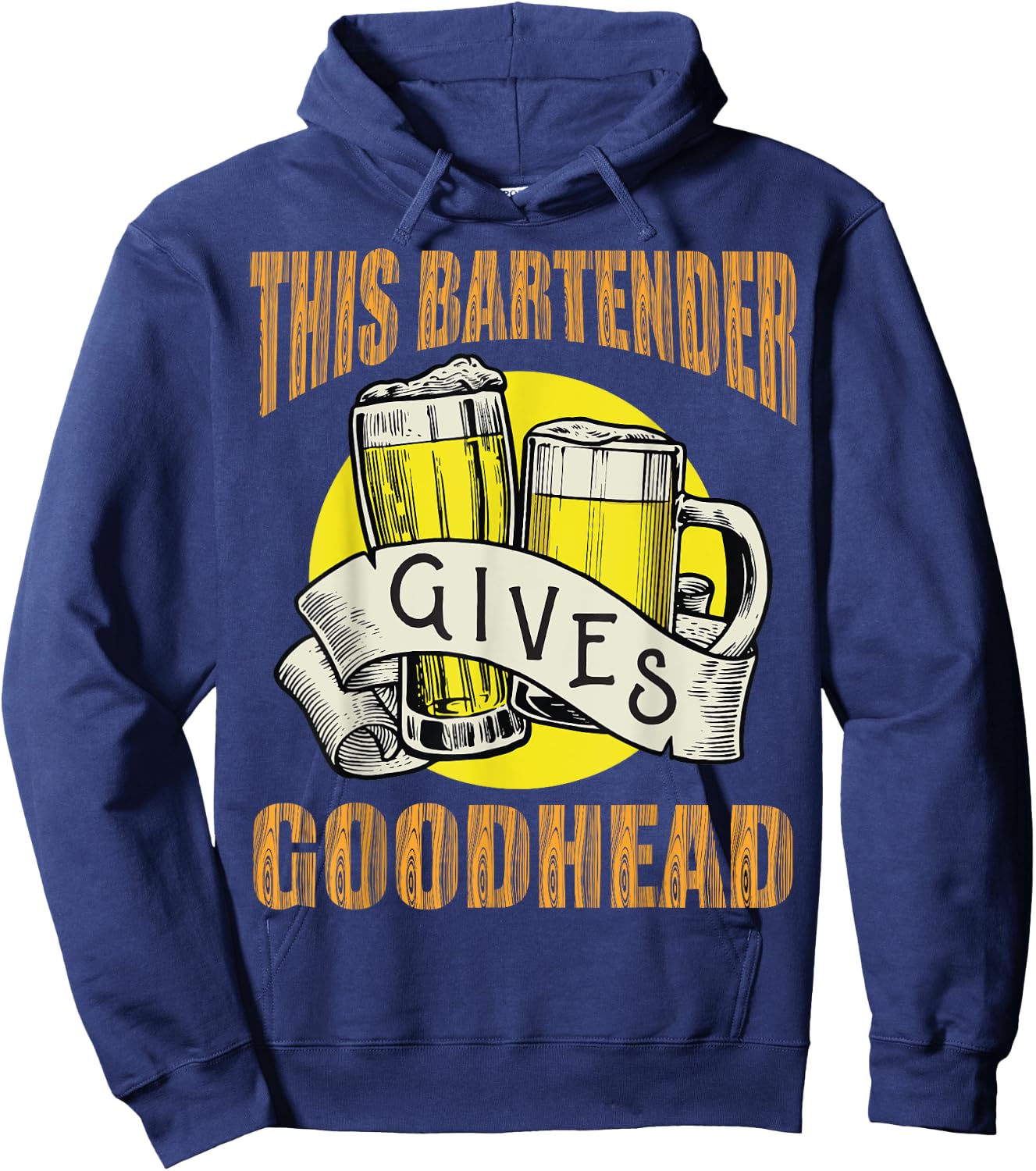 This bartender Gives Good Heads Funny Vintage Bartender Hoodie - Hoodie | Navy