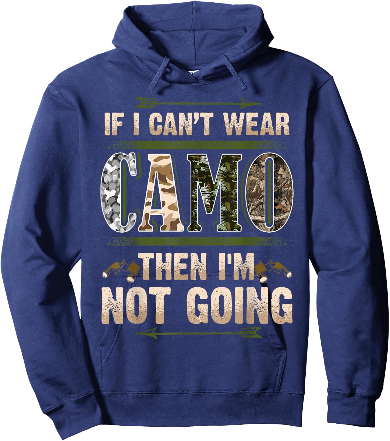 Funny Hunting Camo Hunters Buck Deer Country Redneck Humour Hoodie - Hoodie | Navy
