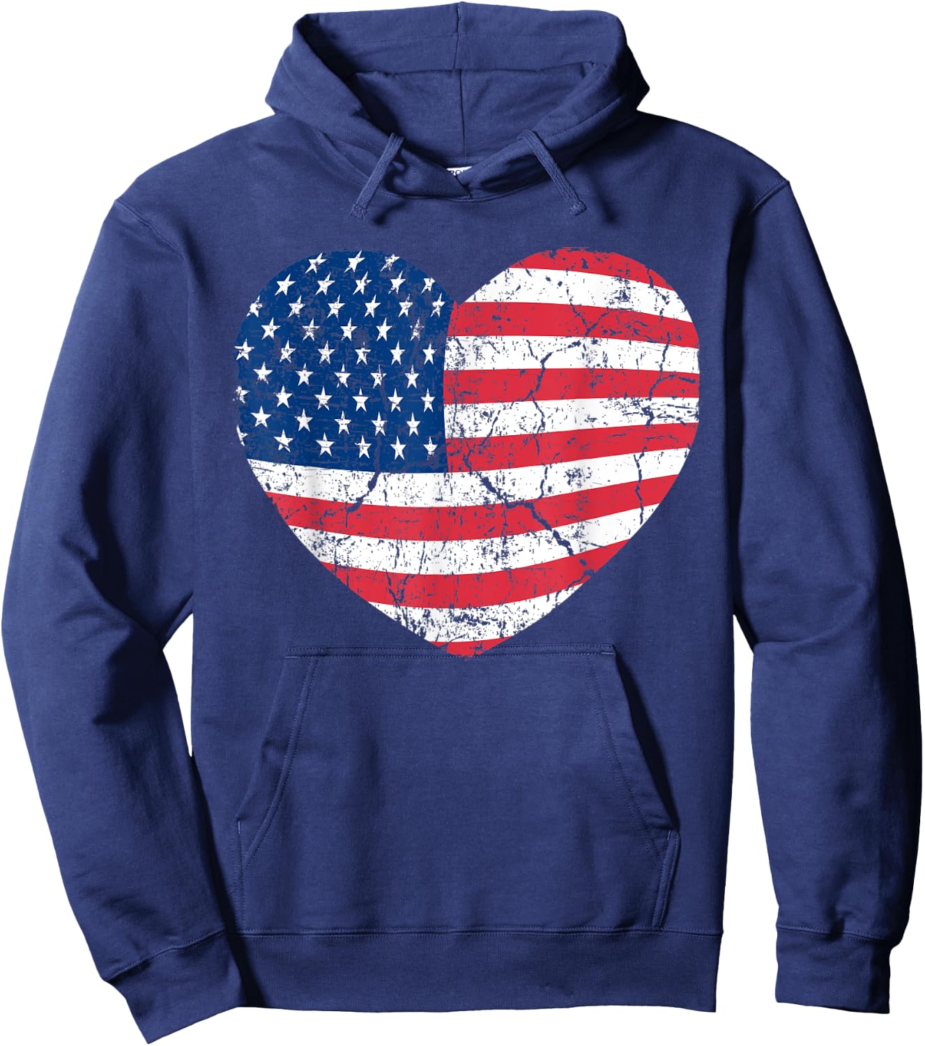 America Heart Love America Shirt Heart Flag Hoodie - Hoodie | Navy