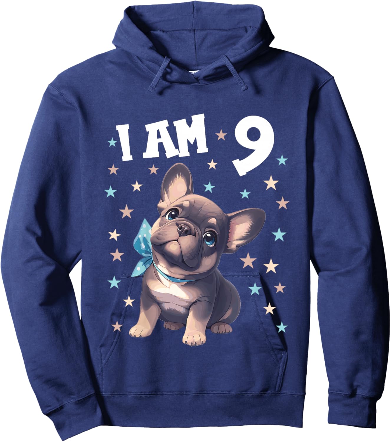 Kids 9 Years old 9th birthday French Bulldogs French Bulldog Hoodie - Hoodie | Navy