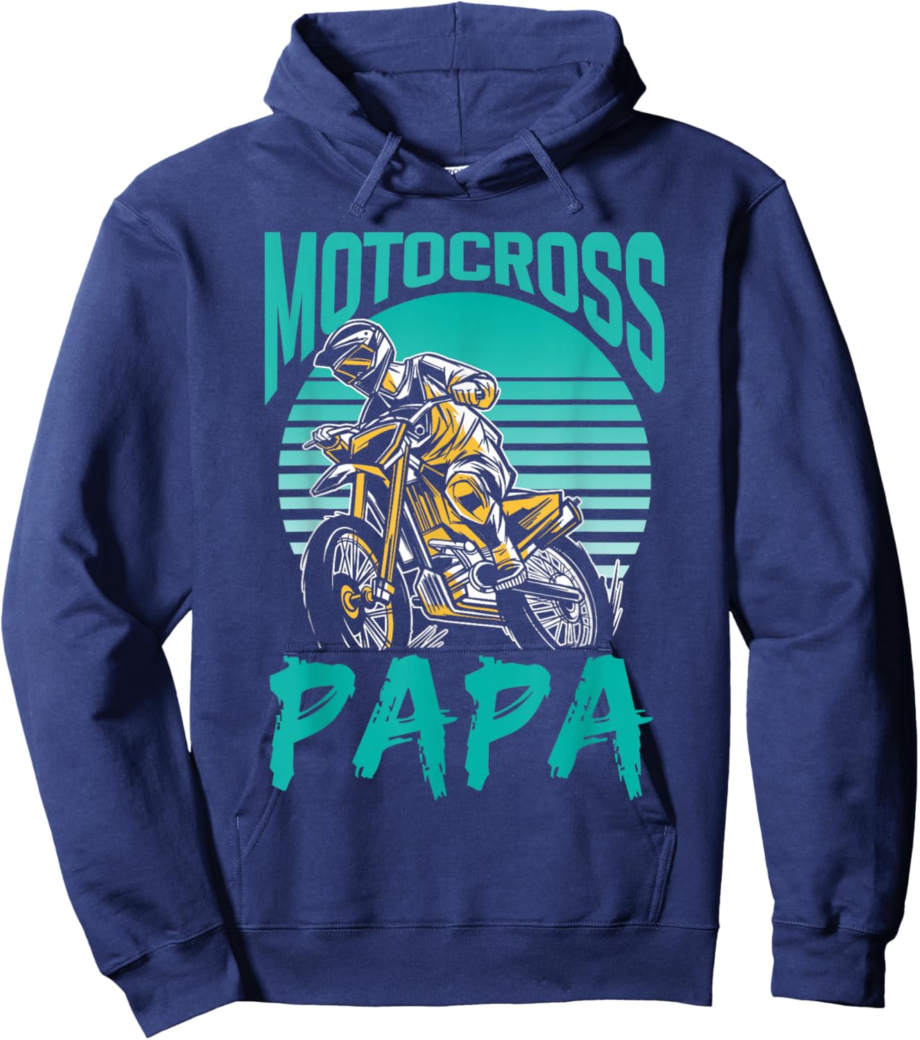 Motocross Papa Riding Biker Rider Dirt Bike Dad Father Daddy Hoodie - Hoodie | Navy