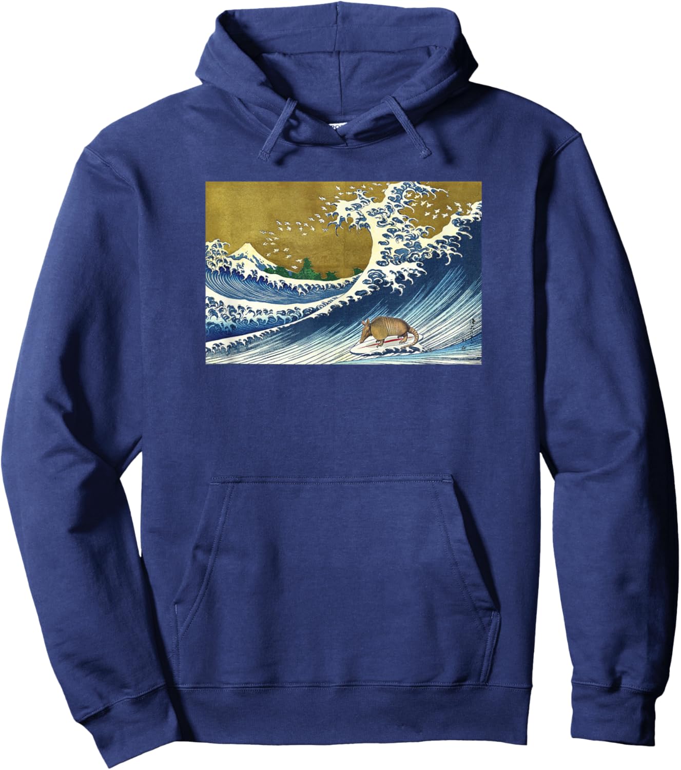 Funny Retro Vintage Surfing Wave Armadillo Lover Hoodie - Hoodie | Navy