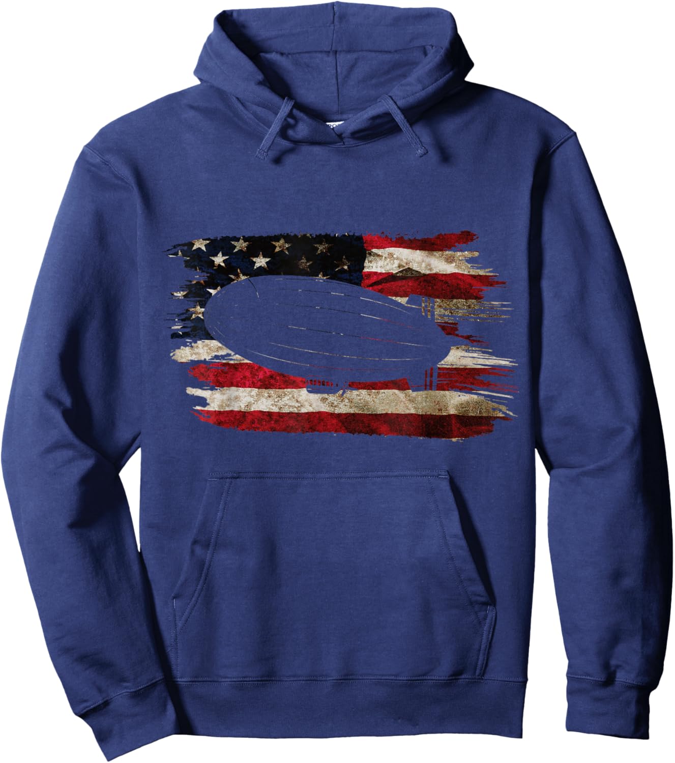Retro Zeppelin 70s Dirigible Blimp Airship Zepelin Zepplin Hoodie - Hoodie | Navy