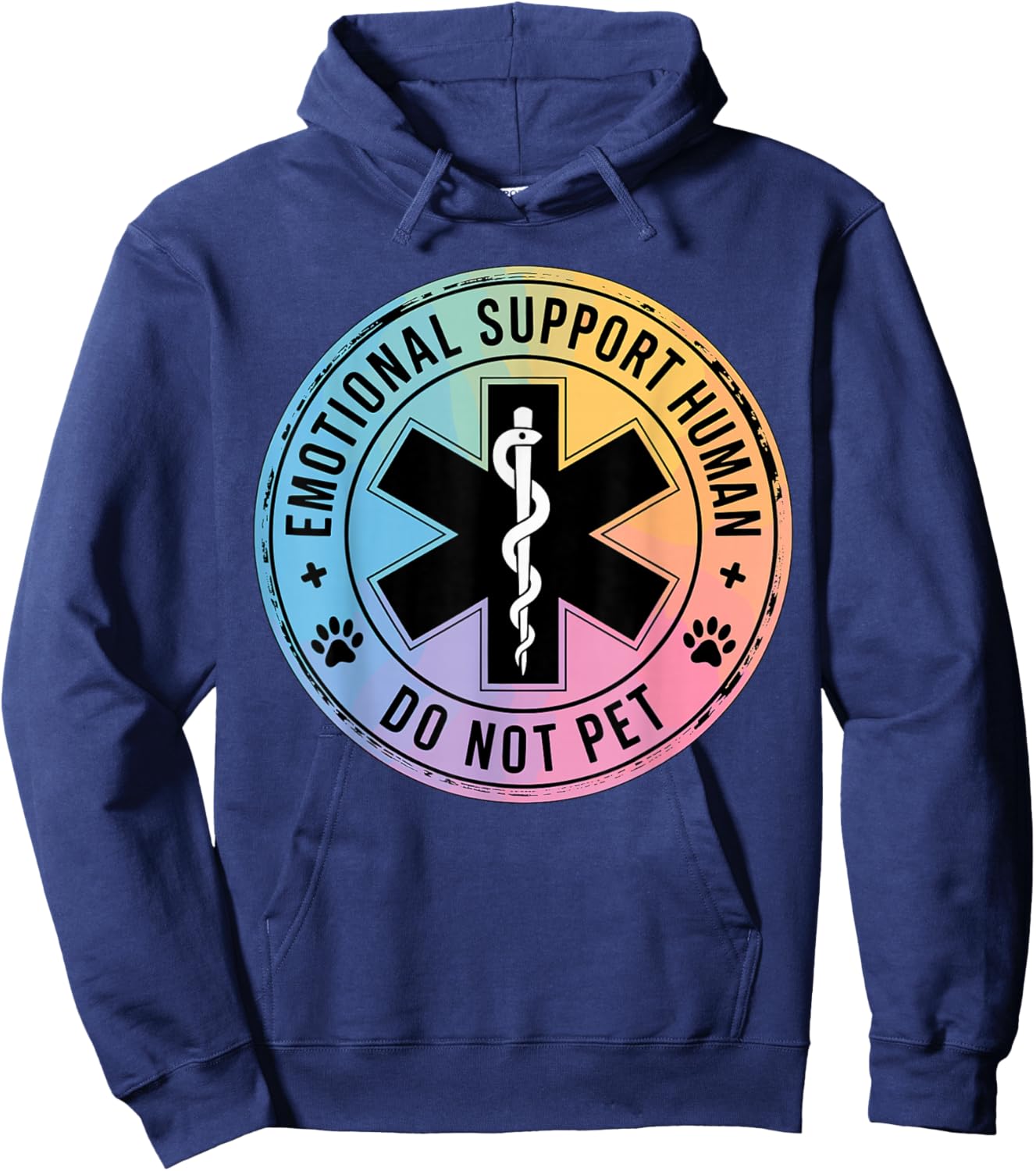 Emotional Support Human Do Not Pet Hoodie - Hoodie | Navy
