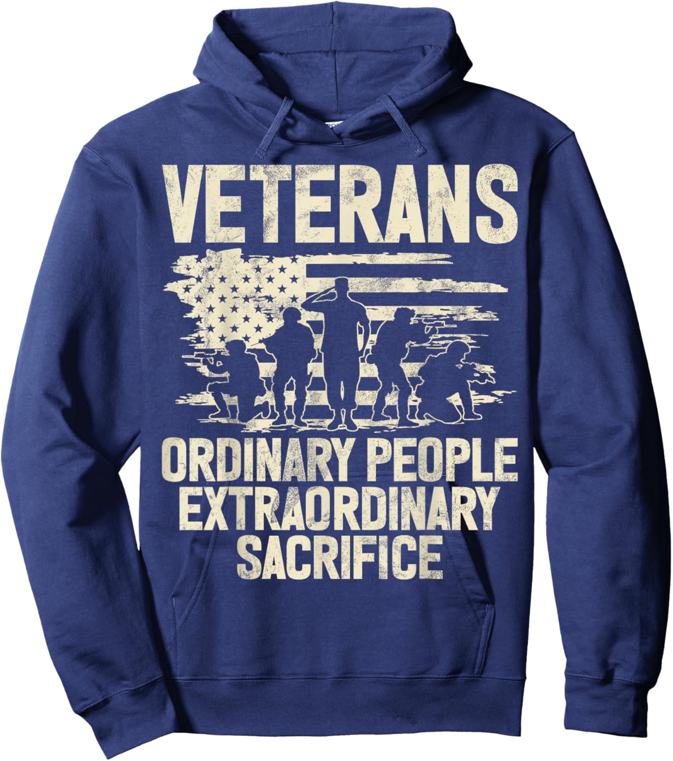 Veterans Ordinary People Extraordinary Sacrifice Veteran Hoodie - Hoodie | Navy