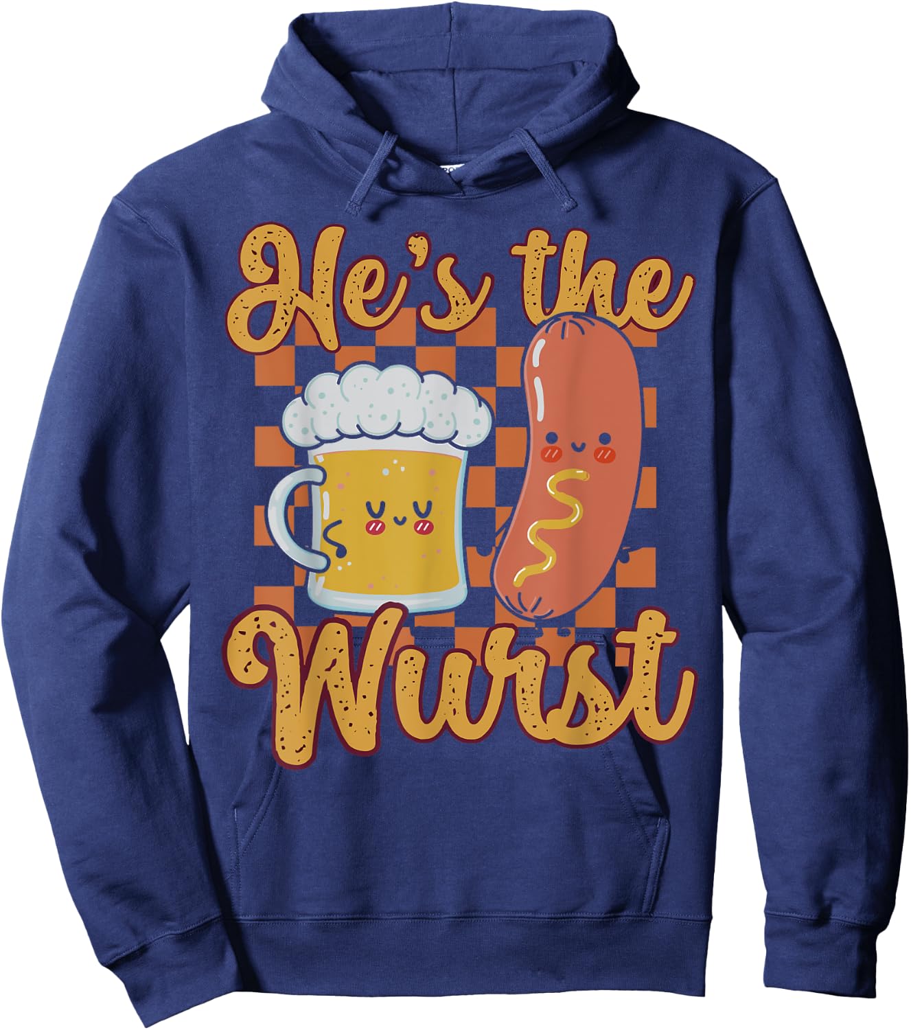 Oktoberfest German Drinking He's The Wurst Couple Matching Hoodie - Hoodie | Navy