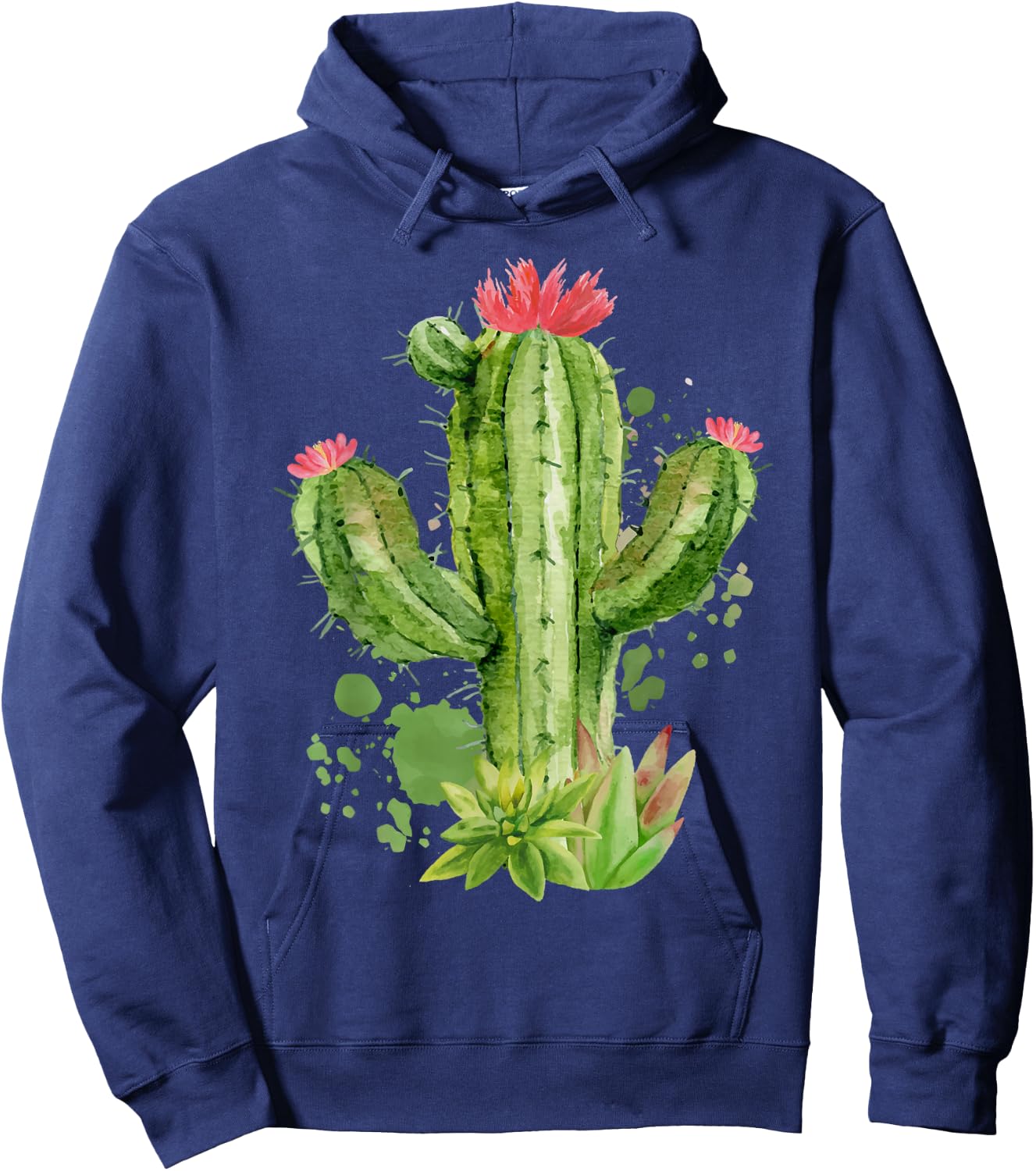 Cute Blooming Cactus Flowers Cacti Succulents Lover Hoodie - Hoodie | Navy