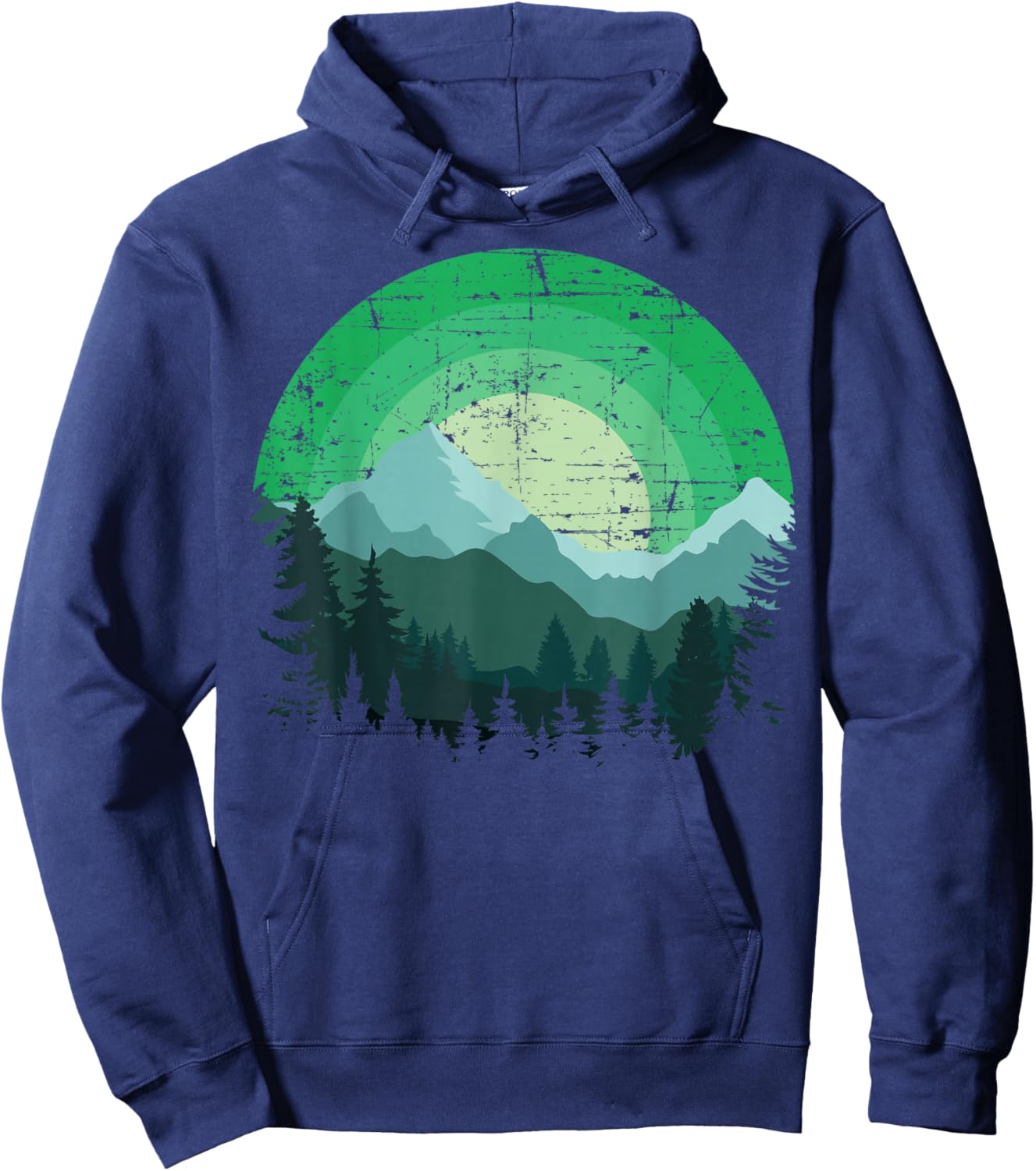 Timeless Mountain, Nature Trees and Forest Hoodie - Hoodie | Navy