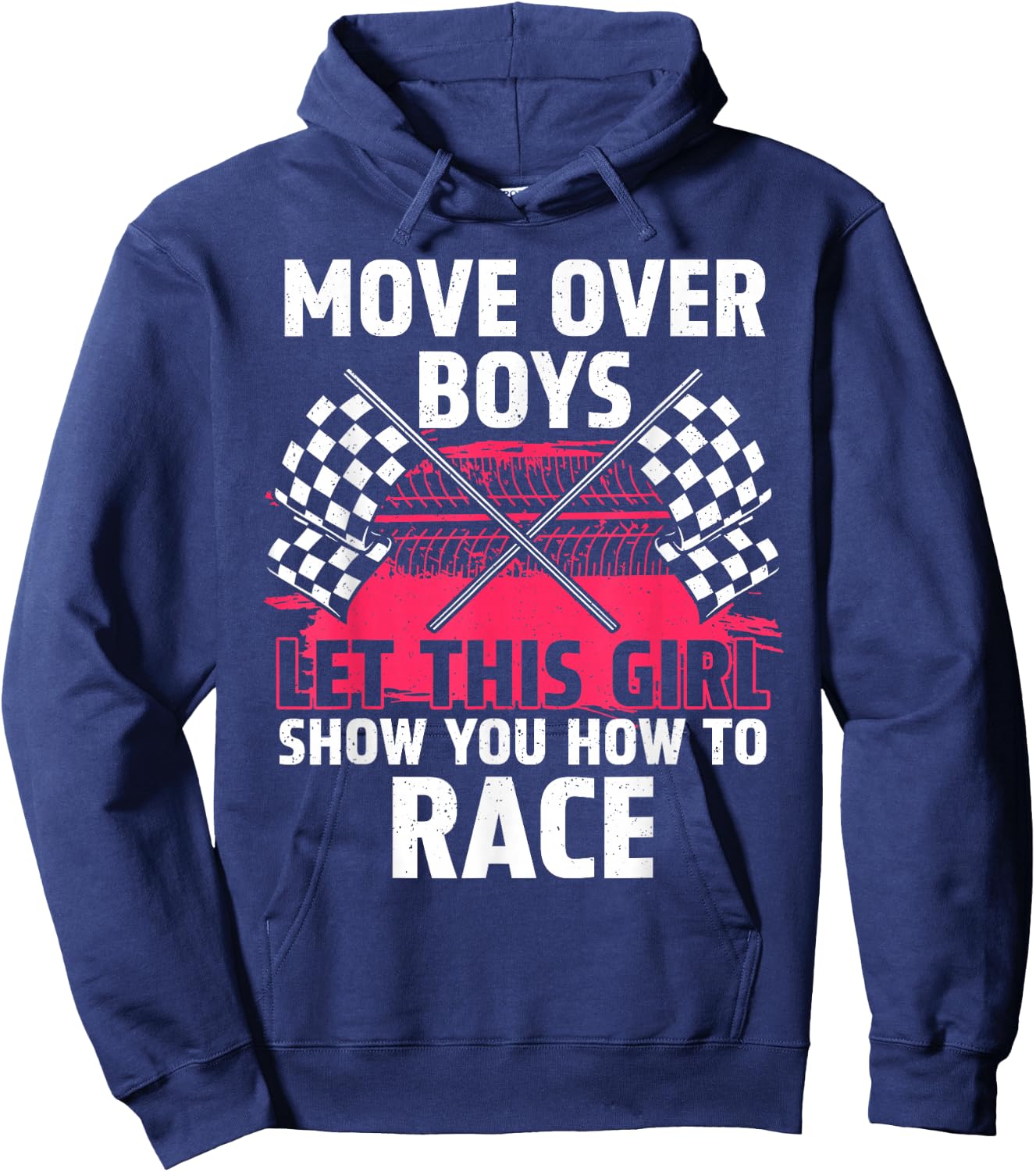 Car Racing Art Girls Race Track Race Car Driver Hoodie - Hoodie | Navy