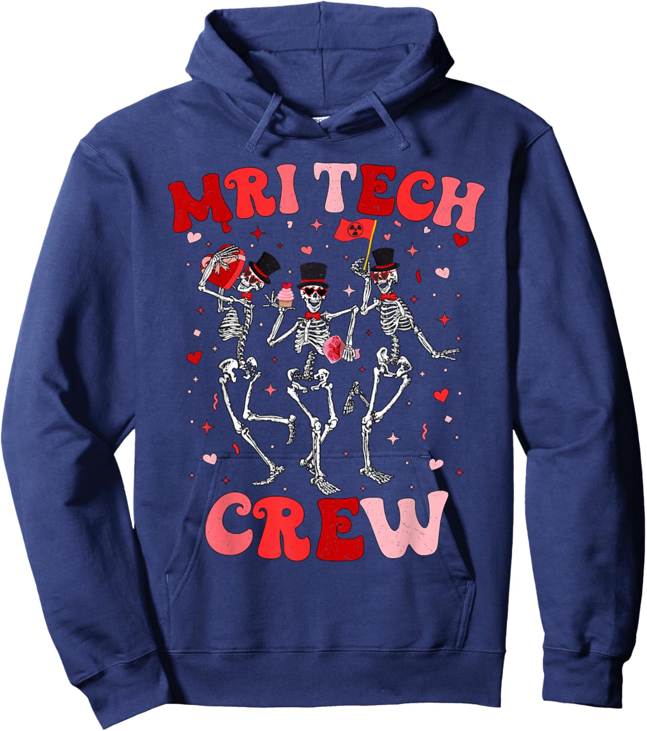 MRI Crew Radiology MRI Technologist MRI Tech Valentines Hoodie - Hoodie | Navy