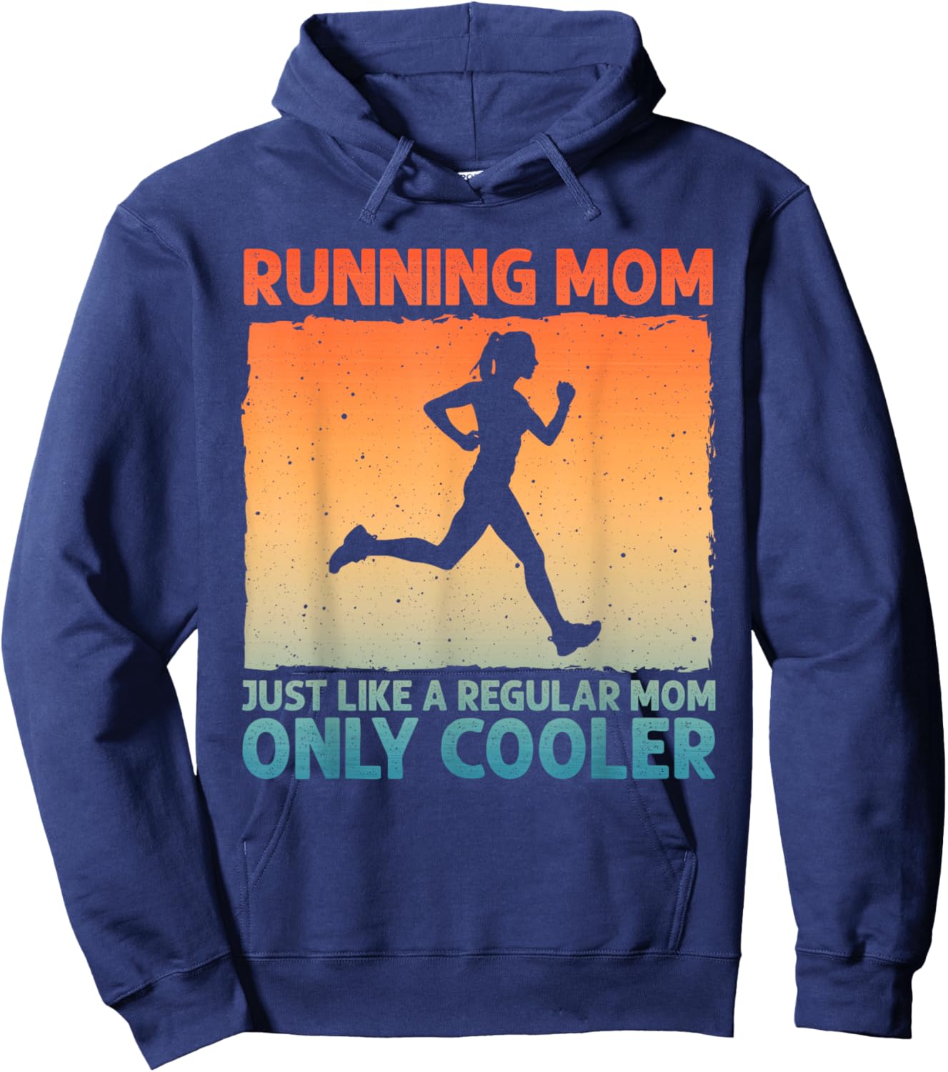 Funny Running Mom Marathoner Runner Coach Racing Hoodie - Hoodie | Navy