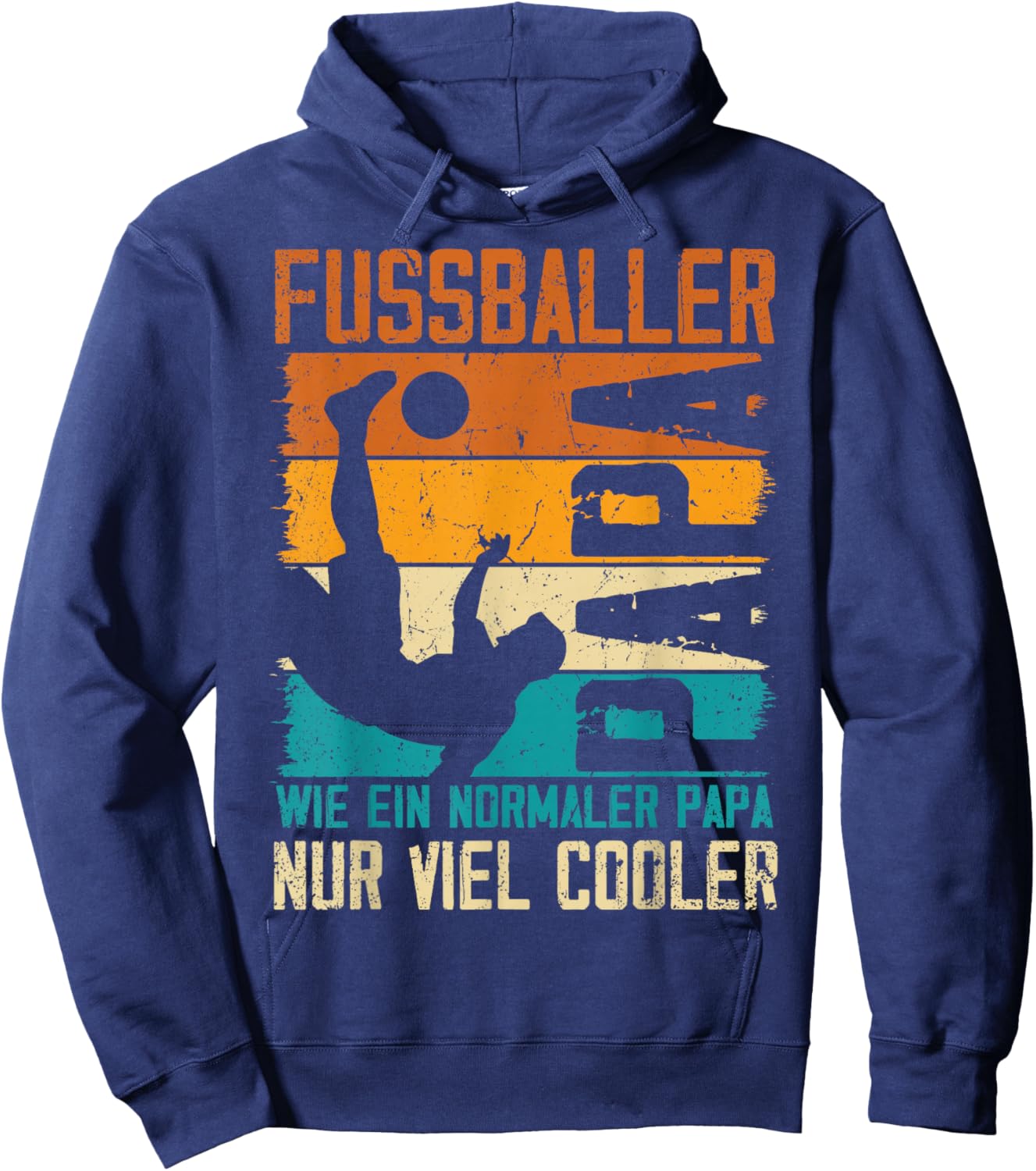 Fussballer Papa Nur Cooler Vater Fussballspieler Vatertag Hoodie - Hoodie | Navy