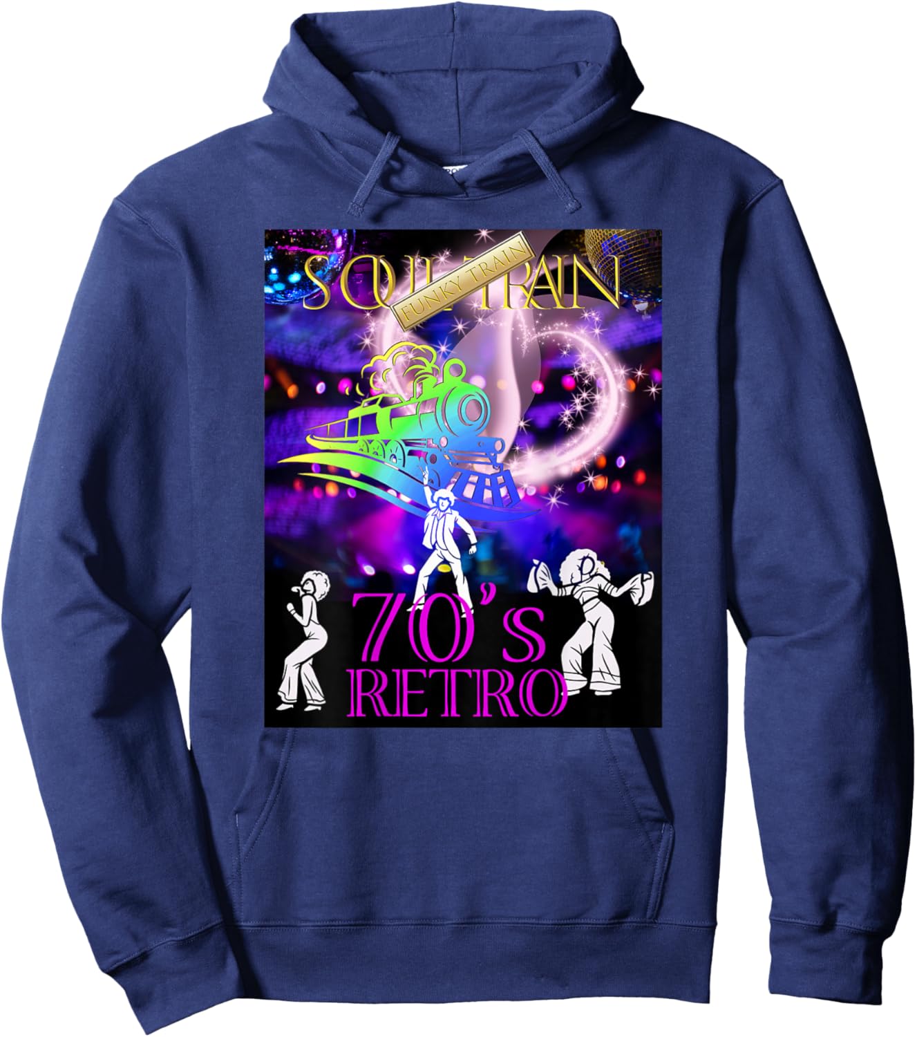 Soul Train_Funky_016_Back Printed Hoodie - Hoodie | Navy