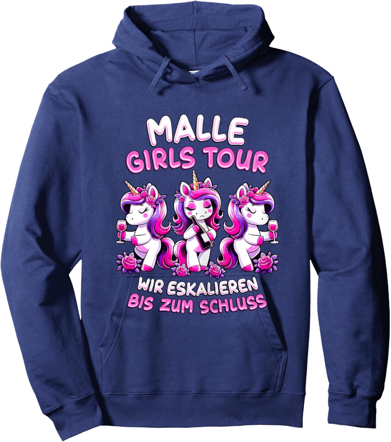 Damen Malle Girls Tour Einhorn Mallorca Party Gruppe Urlaub Hoodie - Hoodie | Navy
