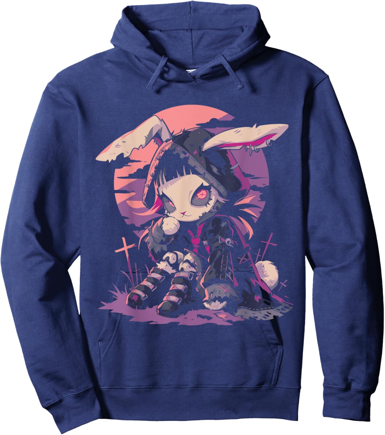 Cute Goth Bunny Witch Cute E-Girl Gothic Outfit Grunge Hoodie - Hoodie | Navy