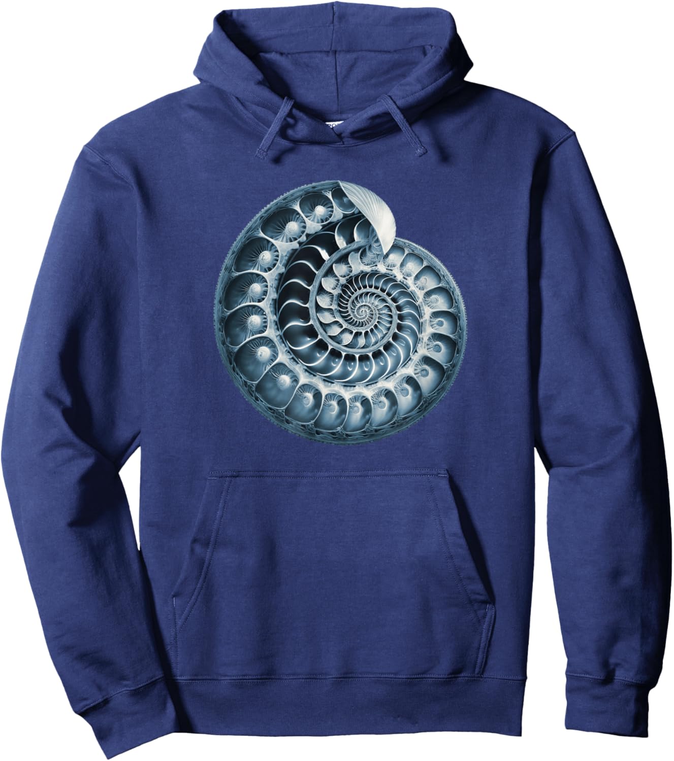 Fibonacci, spiral, shell, snail, phi, symbol, golden ratio Hoodie - Hoodie | Navy