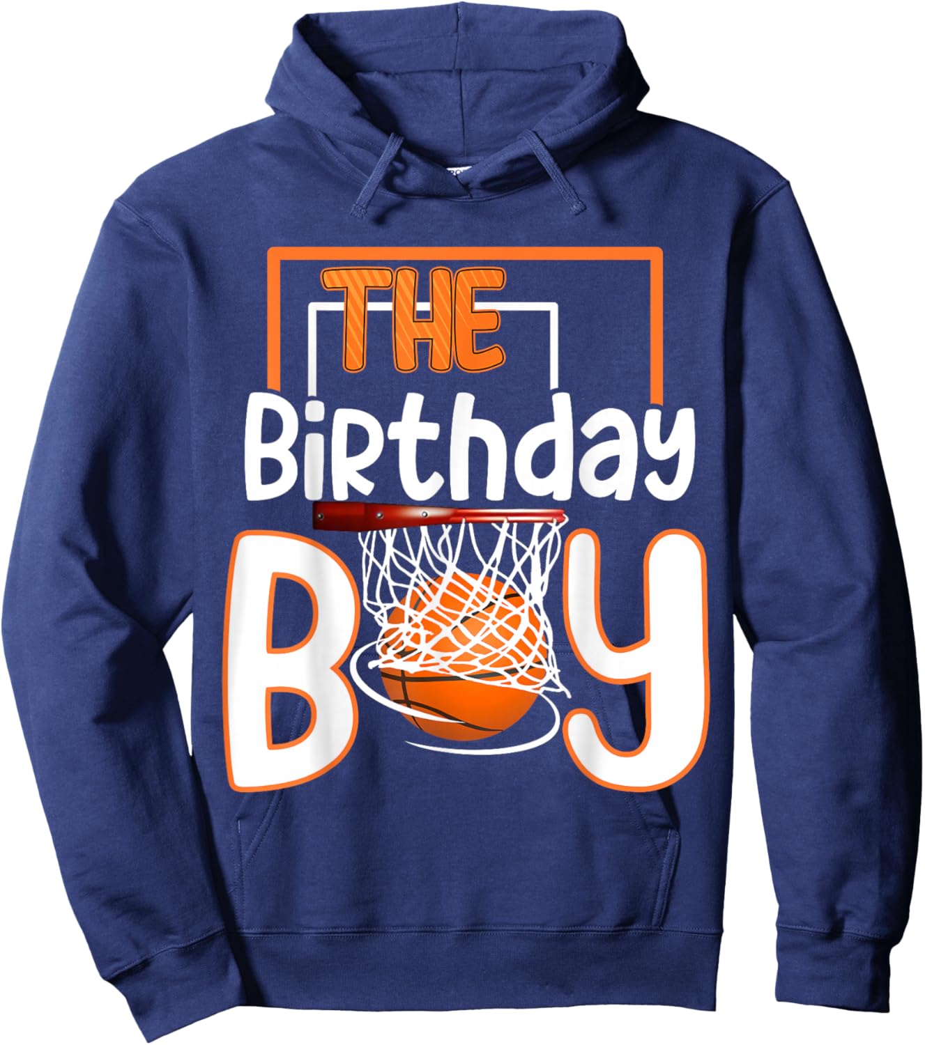 Boy Of The Birthday Basketball Family Matching Bday Party Hoodie - Hoodie | Navy