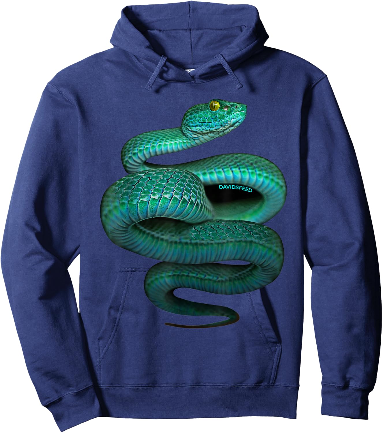 Green Pit Viper | Davidsfeed | Snake, reptile, animal, pet Hoodie - Hoodie | Navy