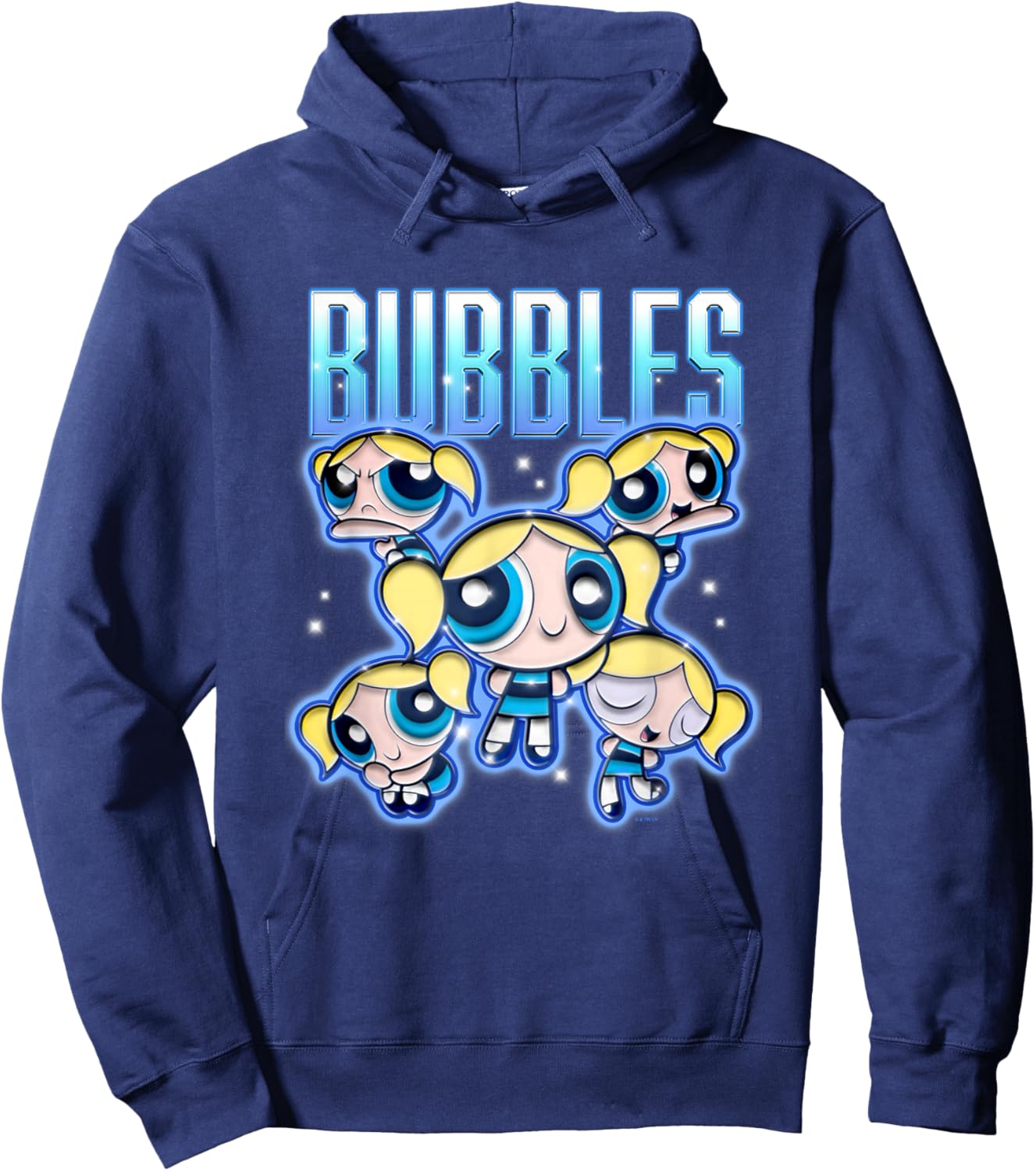 The Powerpuff Girls Bubbles Chrome Multi Pose Hoodie - Hoodie | Navy