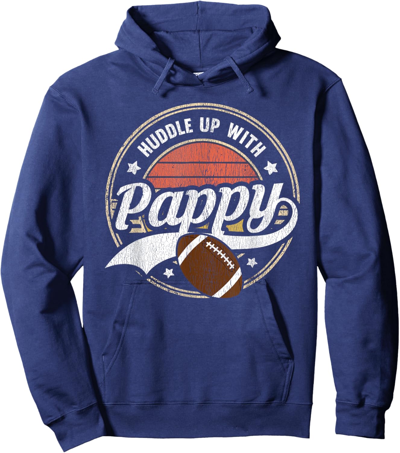 Football Pappy Huddle Up With Pappy Matching Football Family Hoodie - Hoodie | Navy