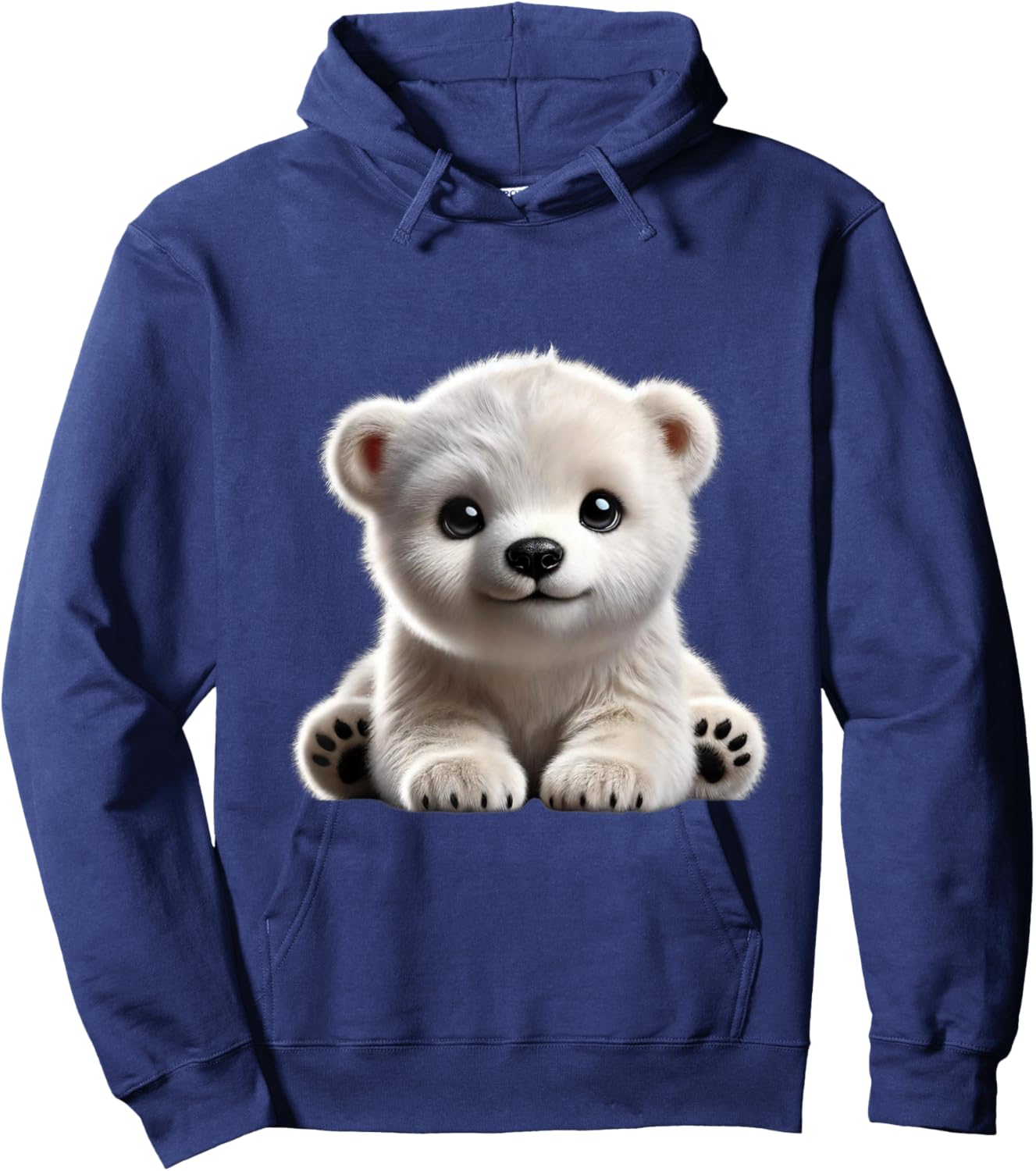 Just Sweet Designs Cute Polar Bear Cub Design , Small, Black Hoodie - Hoodie | Navy