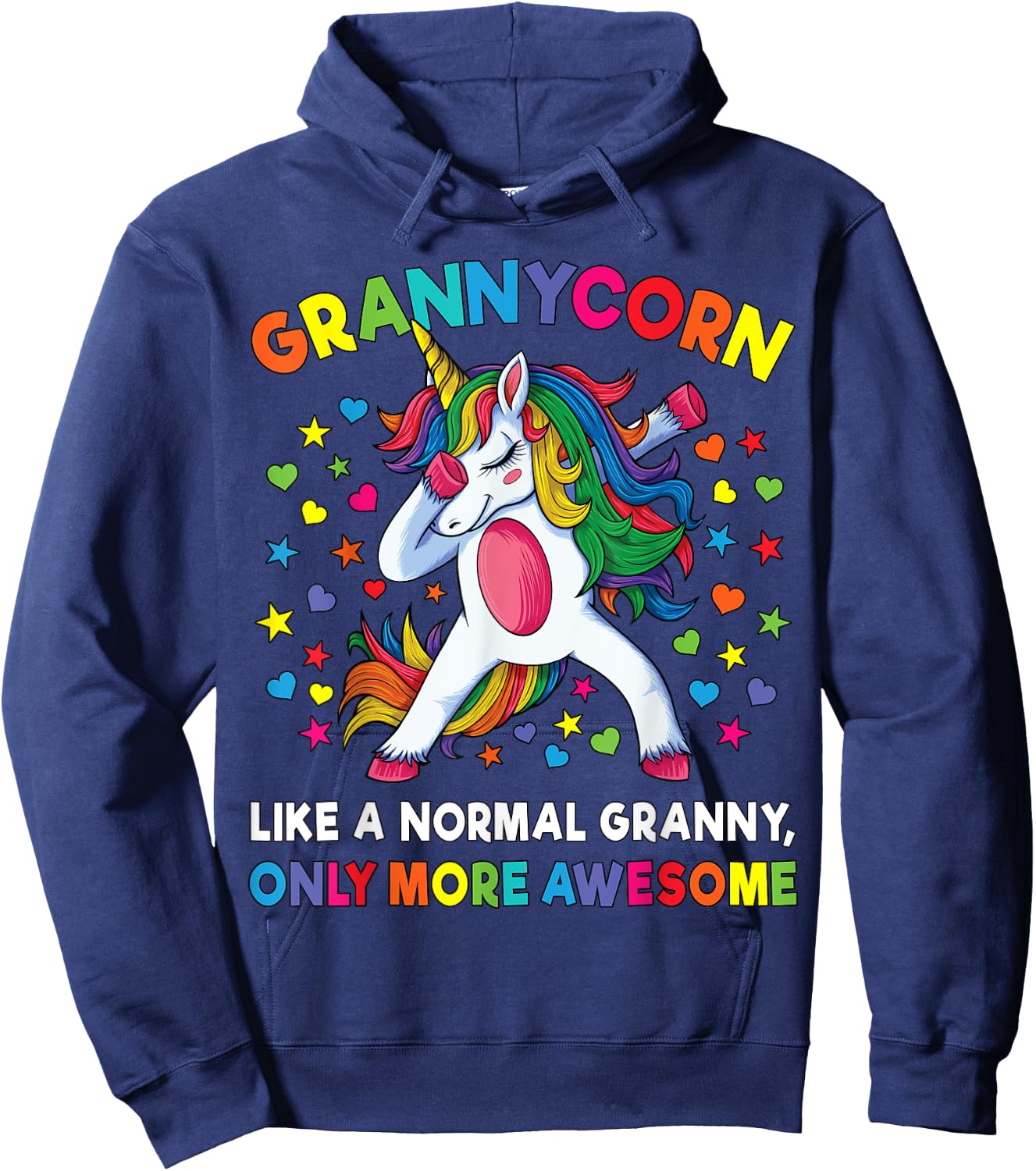 Grannycorn Like A Grandma Only Awesome Dabbing Unicorn Hoodie - Hoodie | Navy
