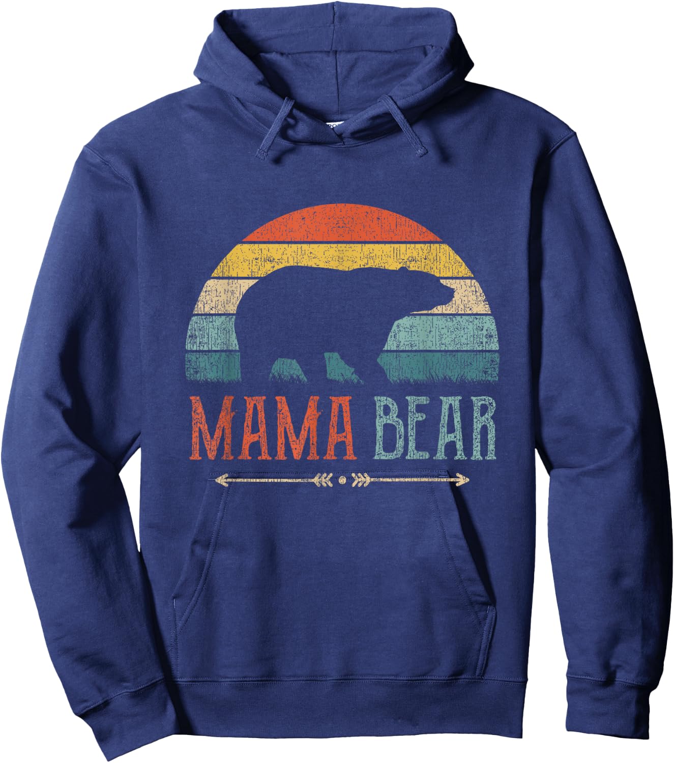 Mum Bear Mother Gift Mother's Day Retro Mama Bear Hoodie - Hoodie | Navy