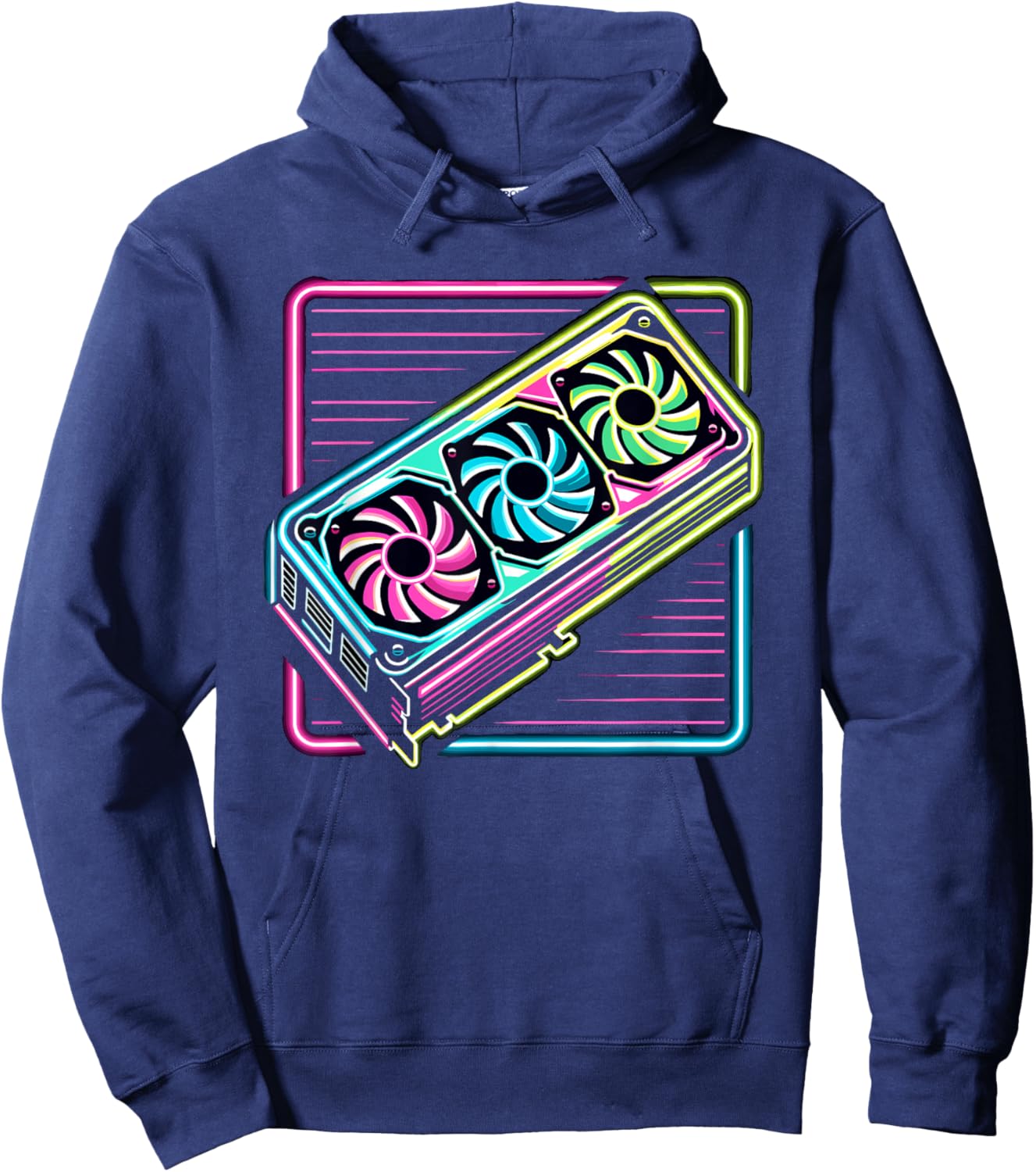 RGB Gaming Graphics Card Aesthetic GPU Video Gamer Hoodie - Hoodie | Navy