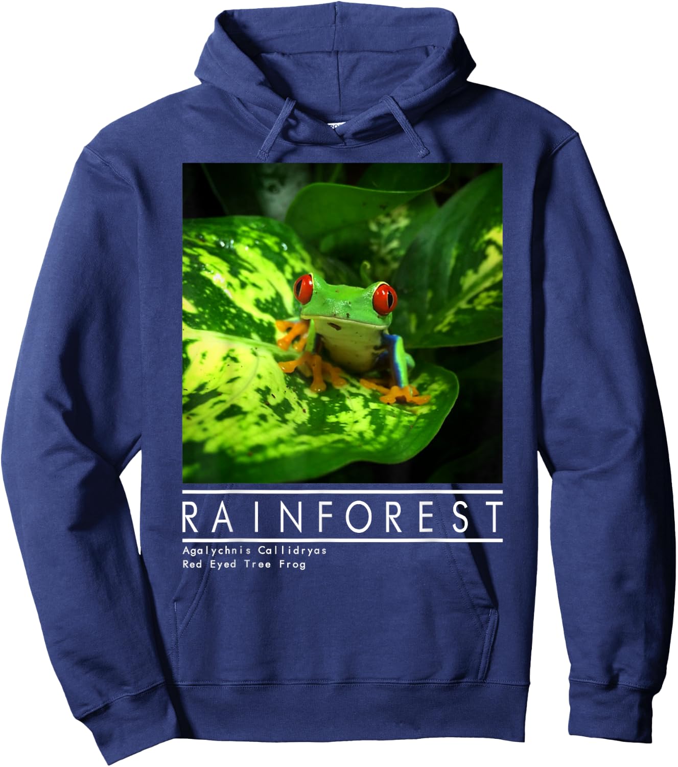 Red Eyed Tree Frog Rainforest Amphibian Hoodie - Hoodie | Navy