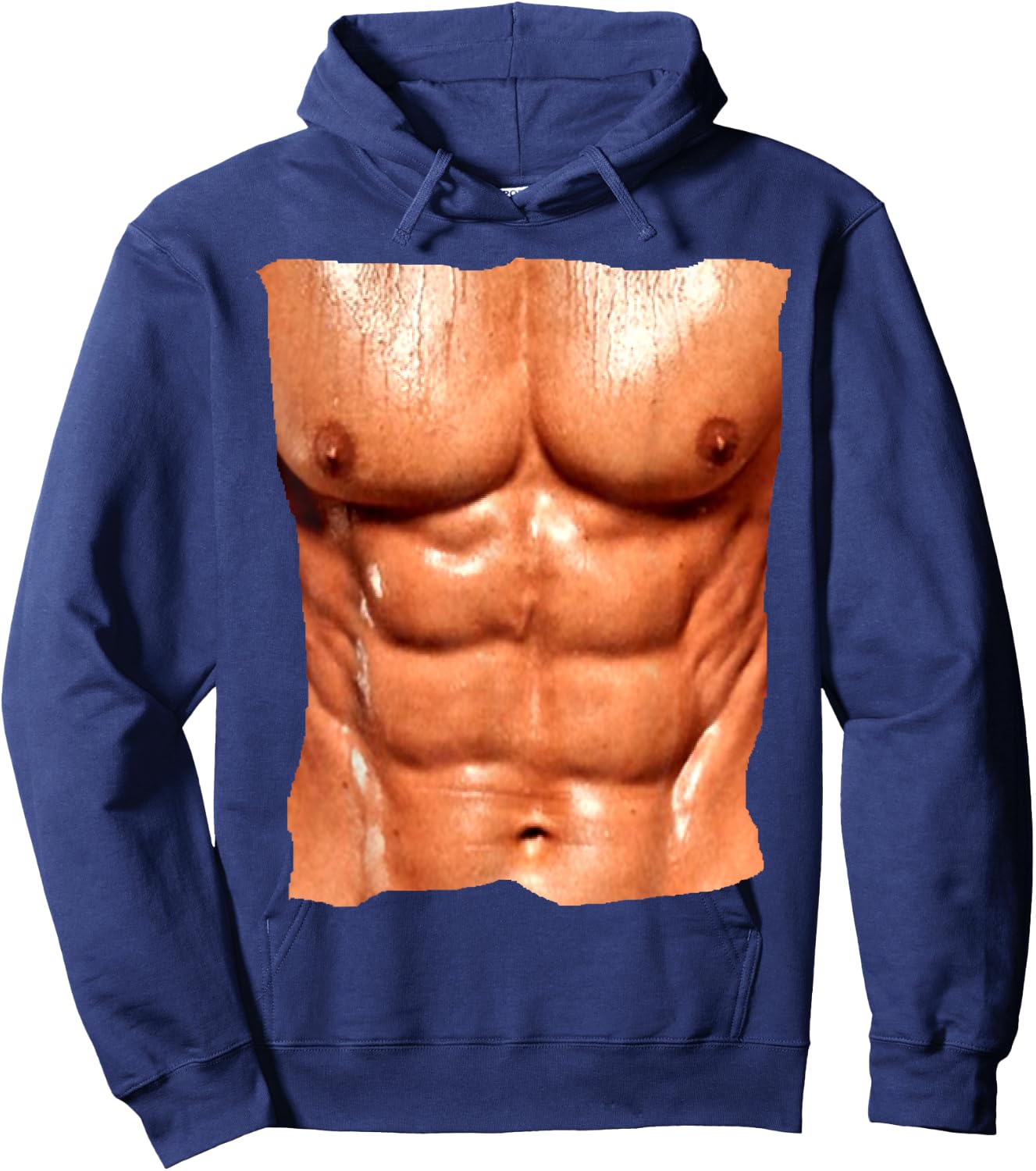 Replica Six Pack Abdomnial Abs Fake Muscle Chest Hoodie - Hoodie | Navy