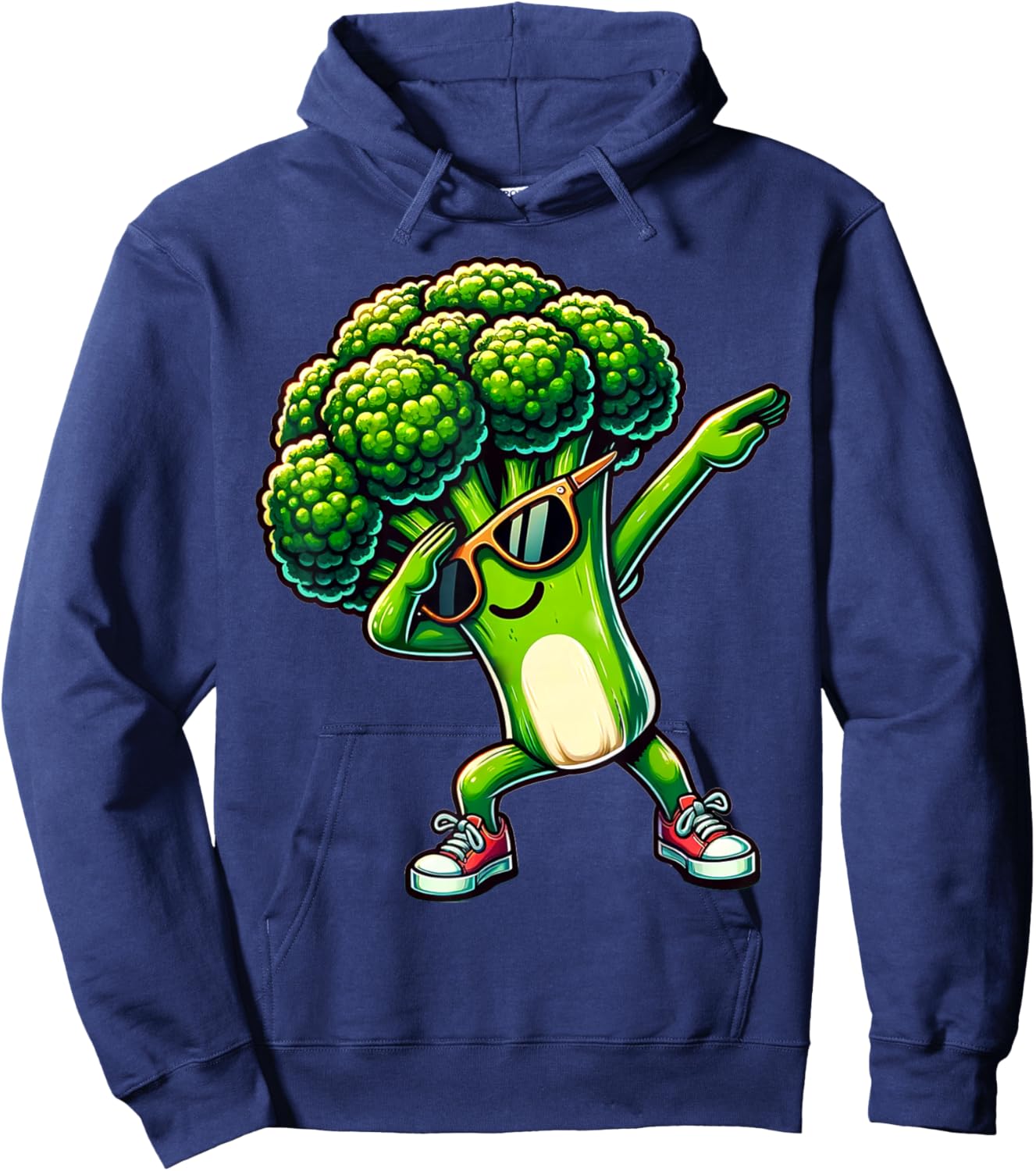 Dabbing Brokkoli | Lustiger grüner Brokkoli mit Gemüse Motiv Hoodie - Hoodie | Navy