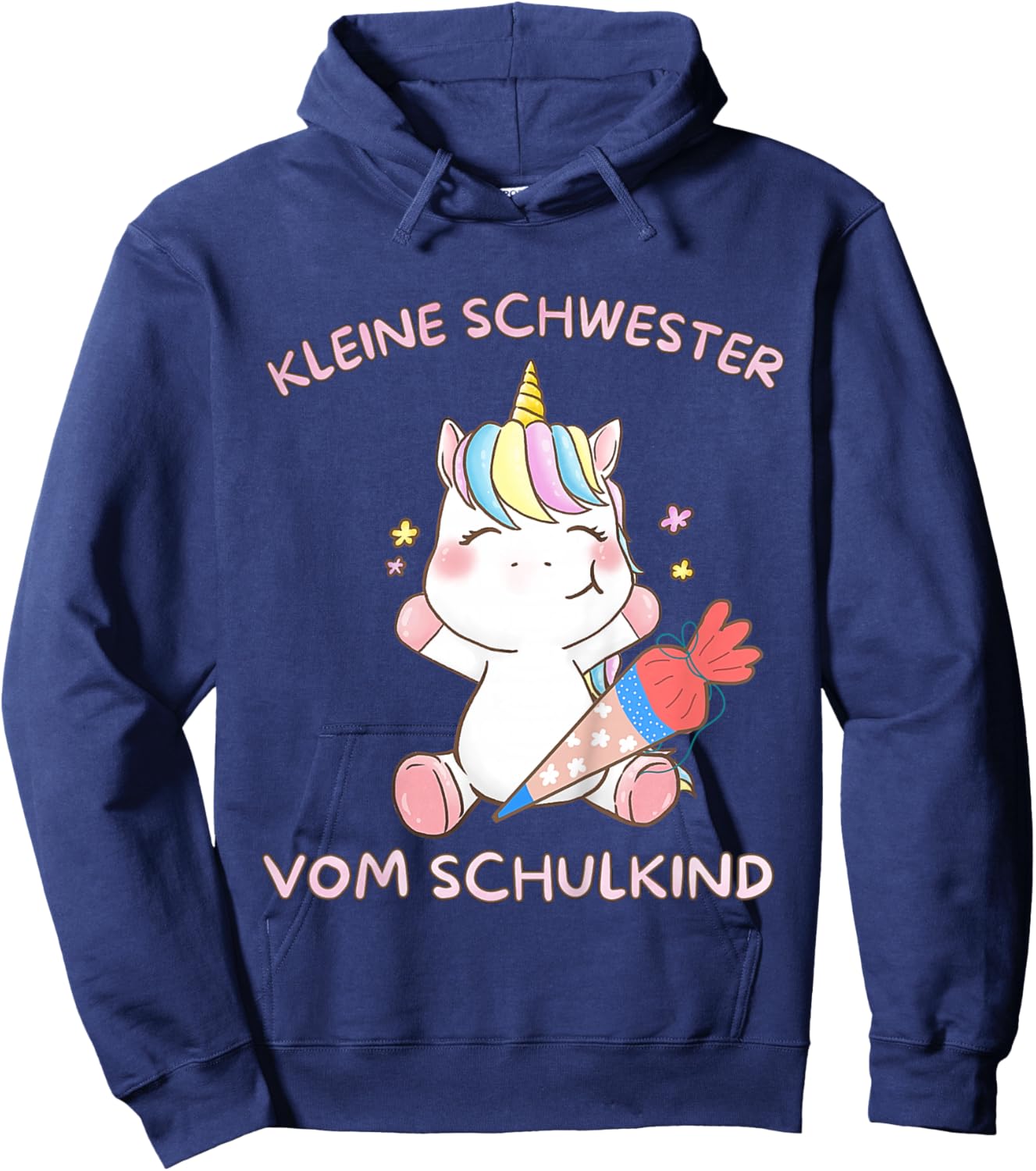 Einhorn Mädchen Einschulung Oberteil Schwester vom Schulkind Hoodie - Hoodie | Navy