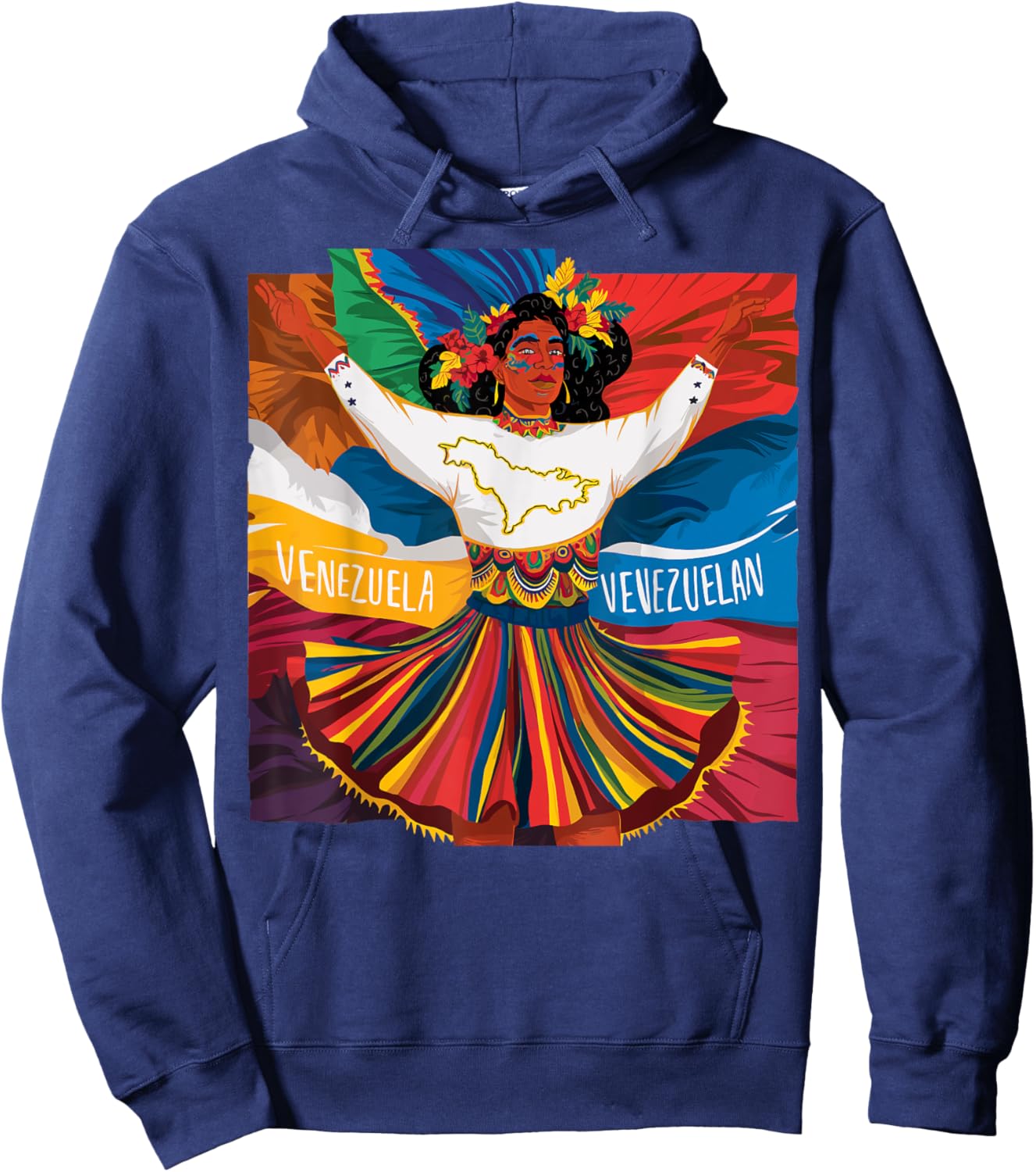 Venezuela Jersey Venezuela Flag Venezolano Women Venezuela , Black, S Hoodie - Hoodie | Navy