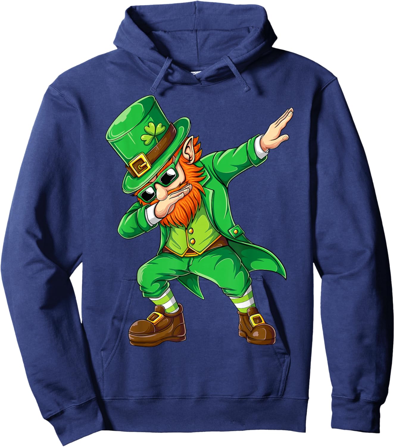 Dabbing Leprechaun Funny Gifts Men Kids Boys St Patricks Day Hoodie - Hoodie | Navy