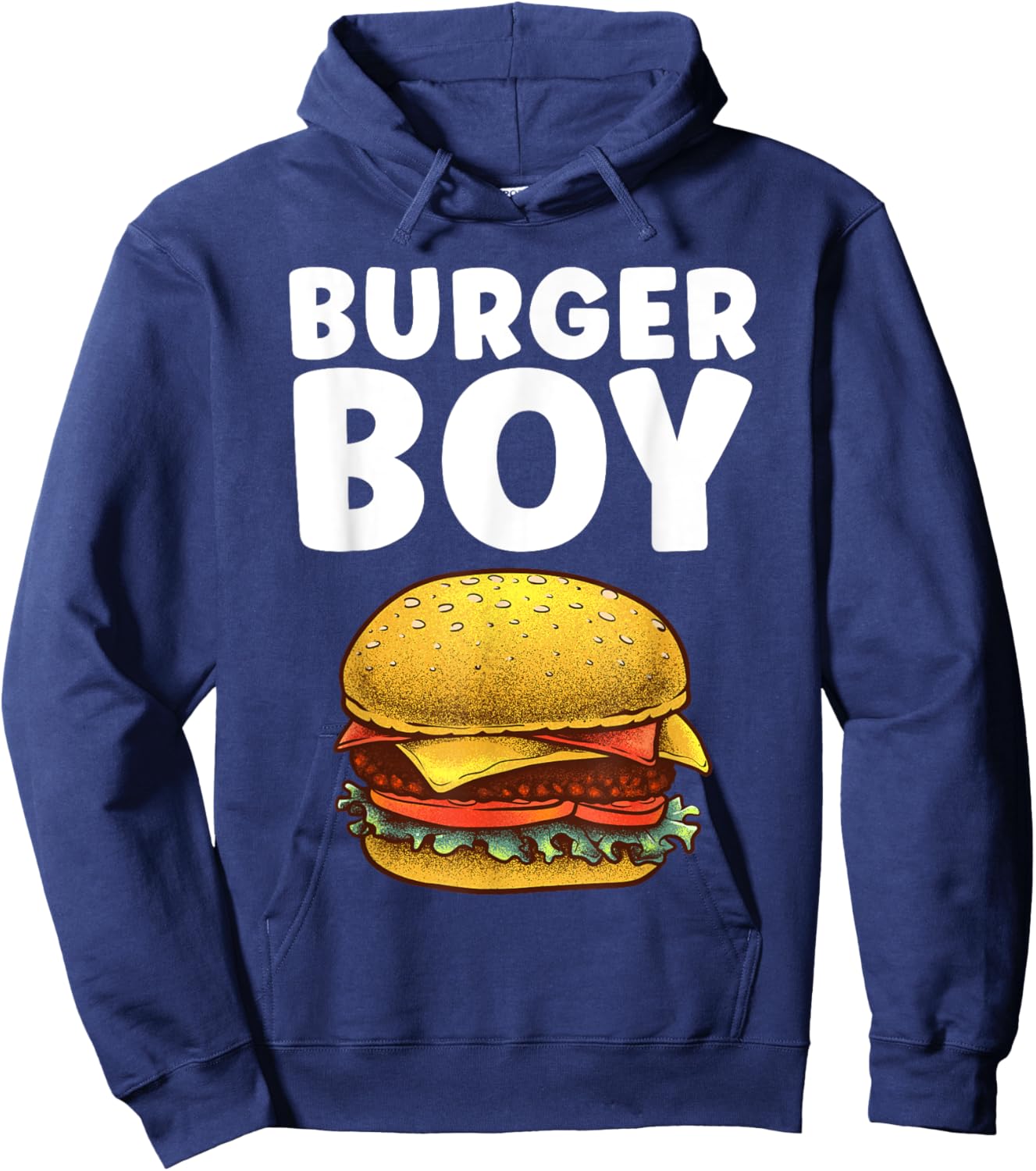 Funny Burger Art For Boys Men Hamburger Cheeseburger Lovers Hoodie - Hoodie | Navy