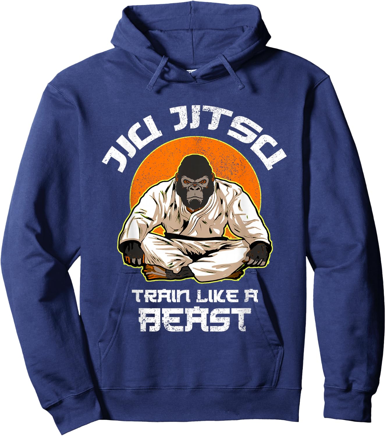 Train like a Beast Jiu Jitsu, BJJ Gorilla Grappling MMA Hoodie - Hoodie | Navy