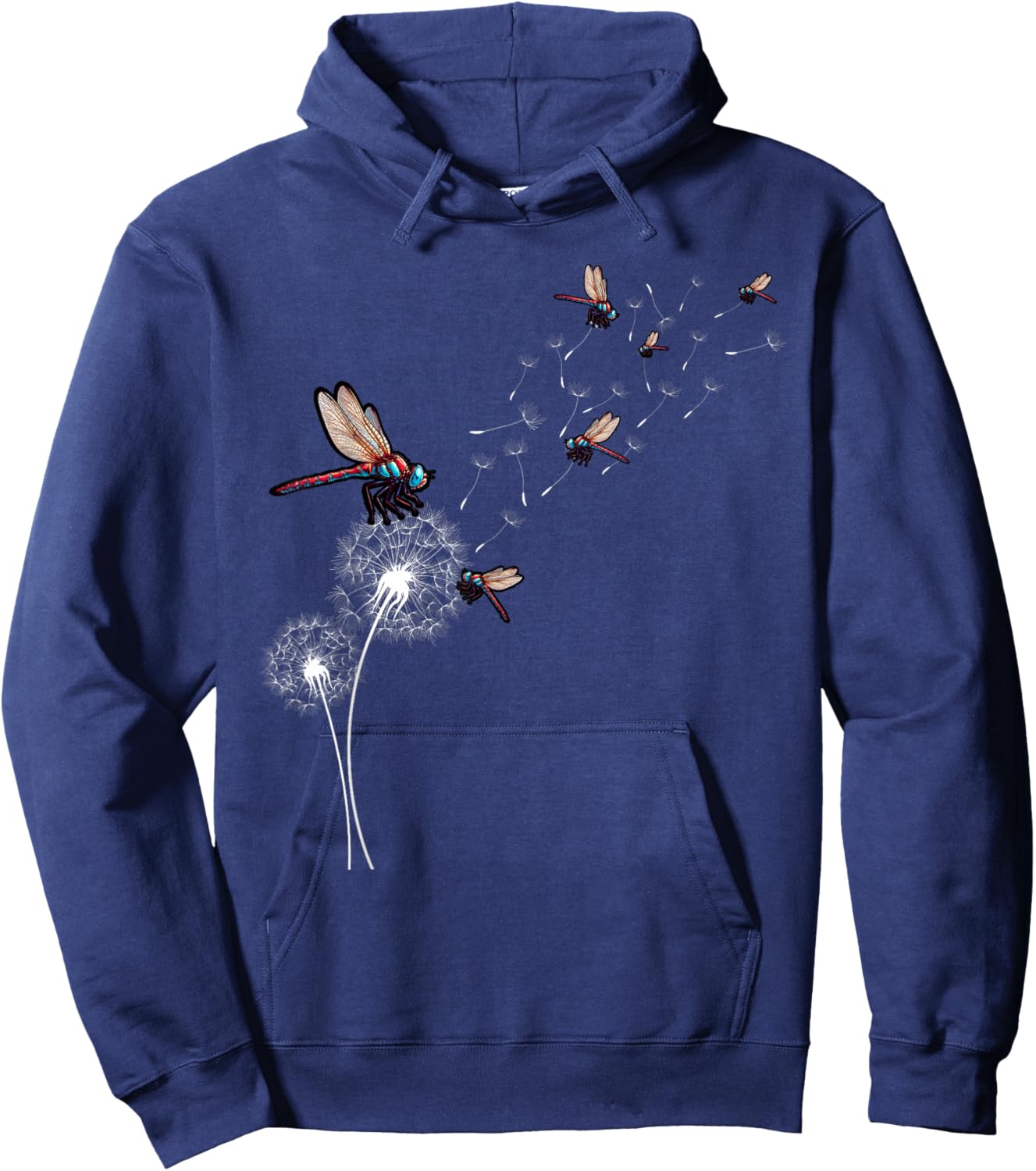 Dandelion Dragonfly Wildlife Insect Dragonfly Hoodie - Hoodie | Navy