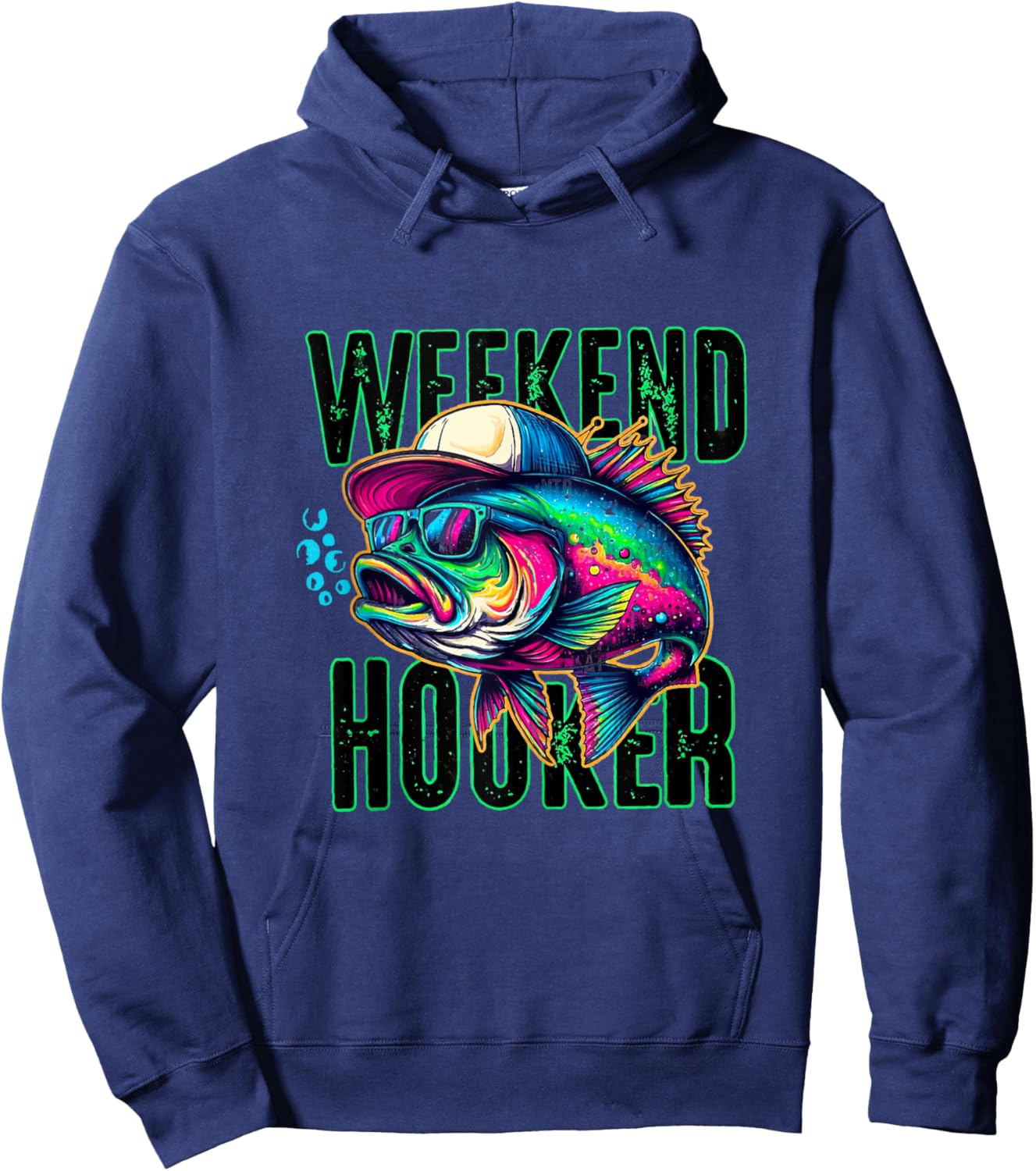 Weekend Hooker Colorful Fishing Hoodie - Hoodie | Navy