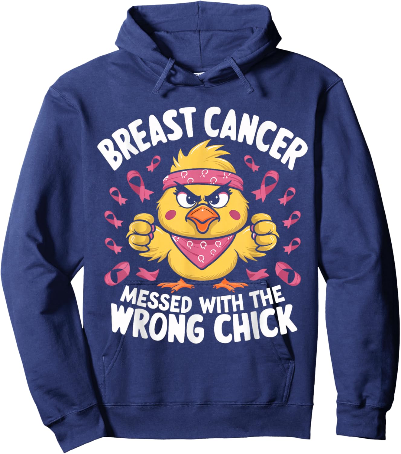 Breast Cancer Tangled with the Wrong Chick Awareness Hoodie - Hoodie | Navy