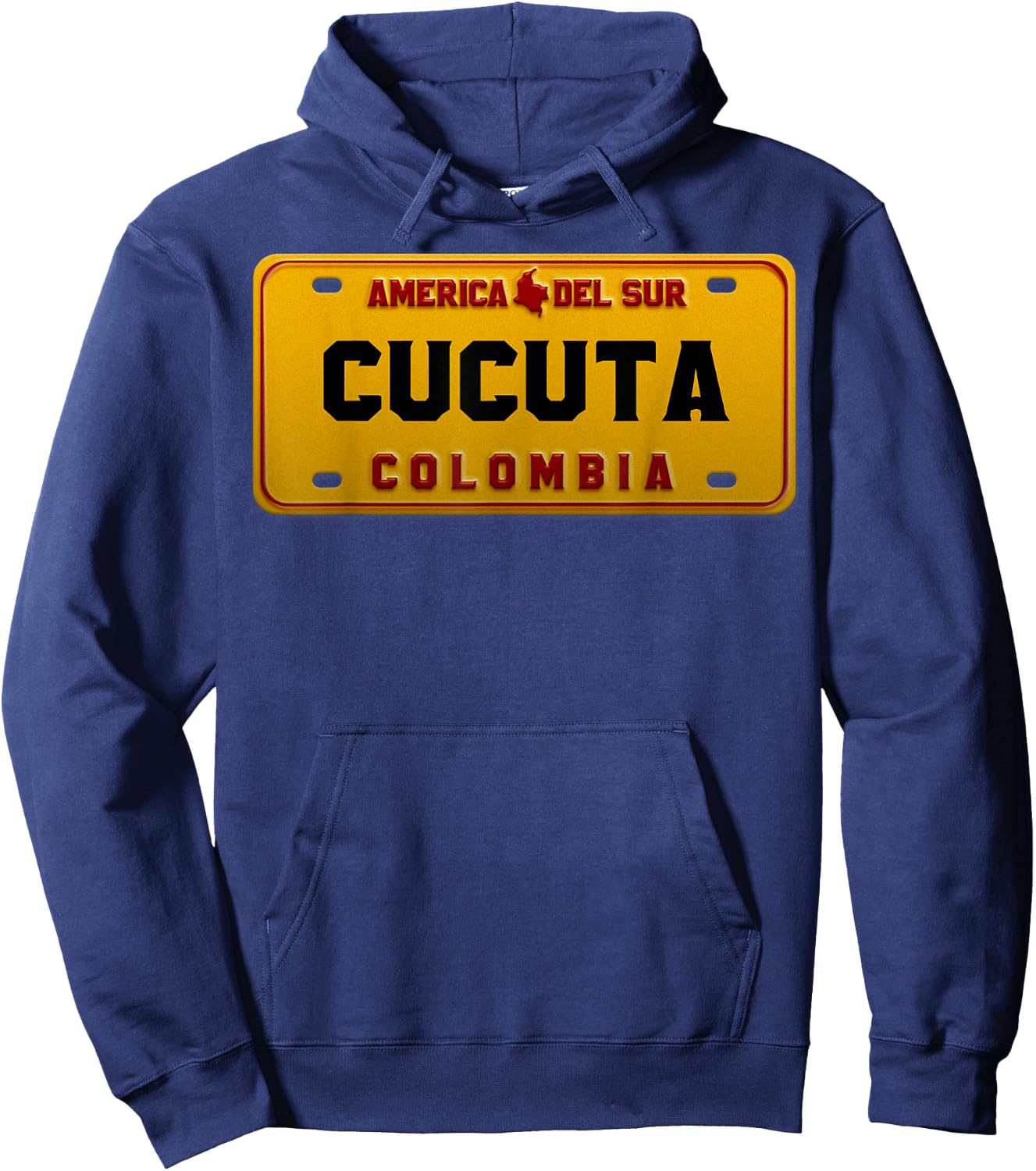 Deportivo Cucuta License Plate Colombian Map Hoodie - Hoodie | Navy