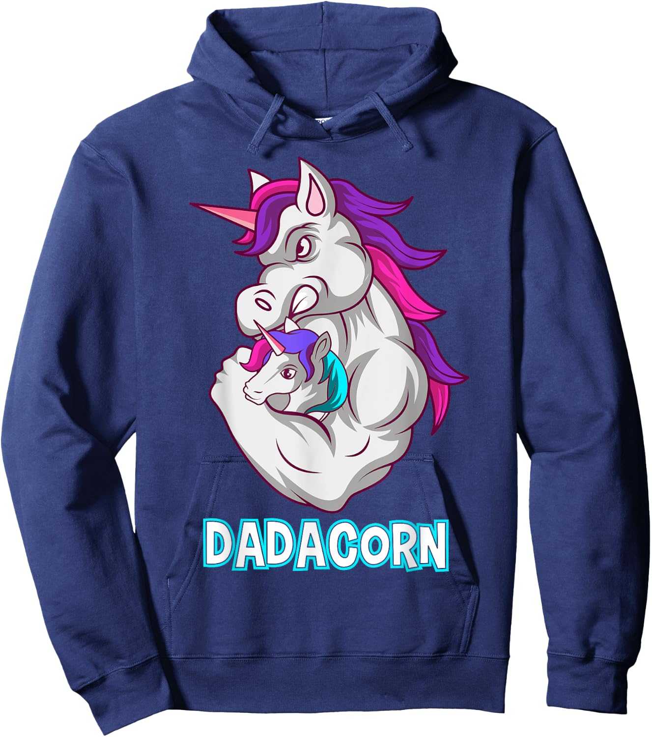 Dadacorn Unicorn Fitness Dad Baby Hoodie - Hoodie | Navy