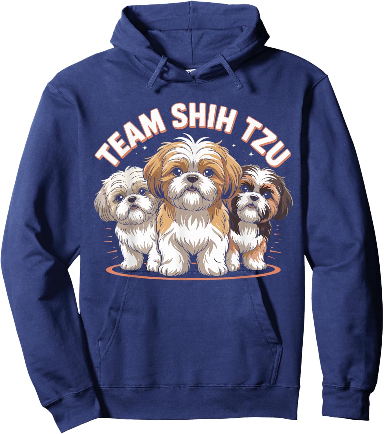 Shih Tzu Team Cute Cartoon Dog Moms Dads Owners Pet Shih Tzu Hoodie - Hoodie | Navy