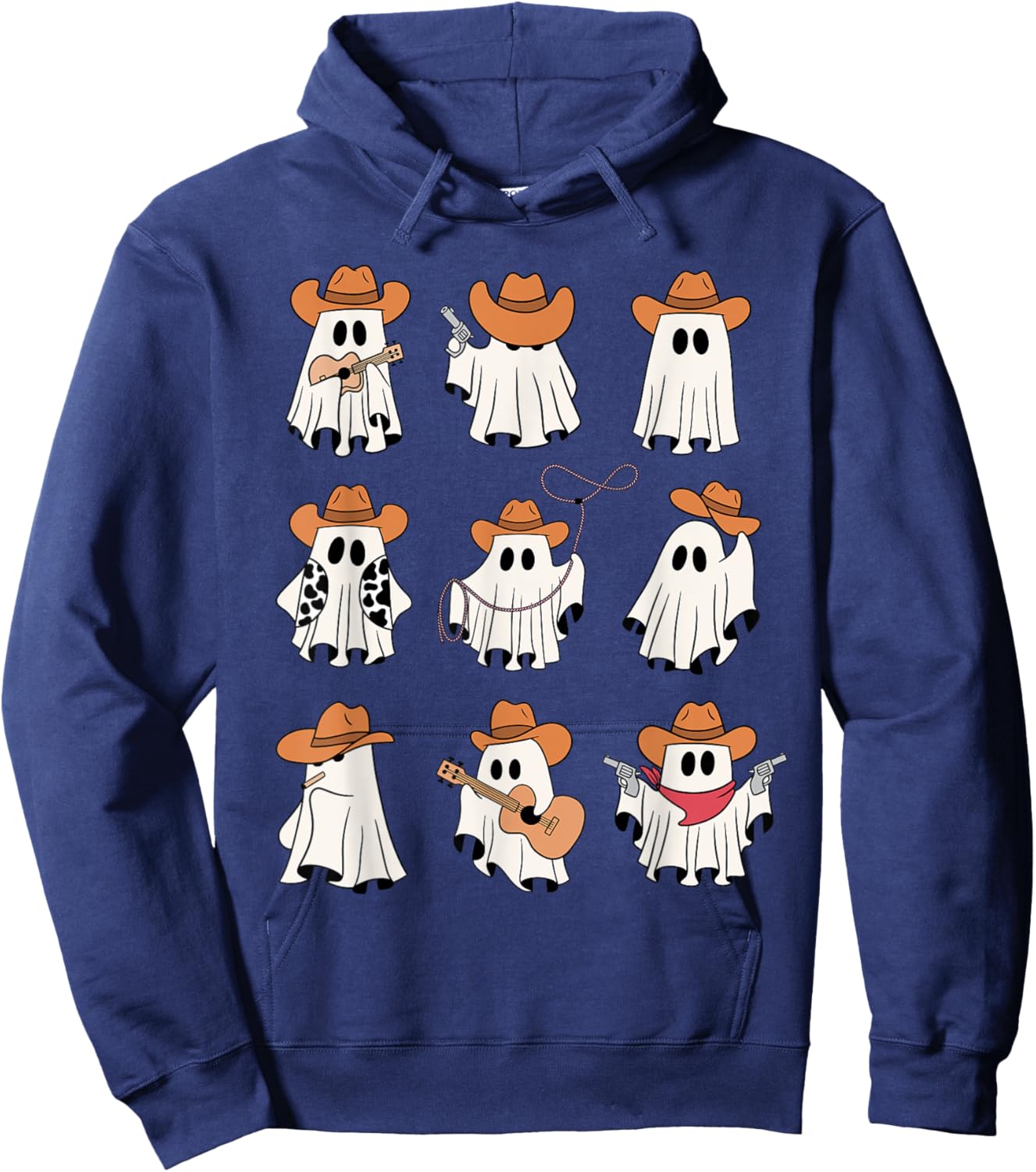 Cowboy Ghost Halloween Ghoul Design Funny Cowgirl Cowboy Hoodie - Hoodie | Navy