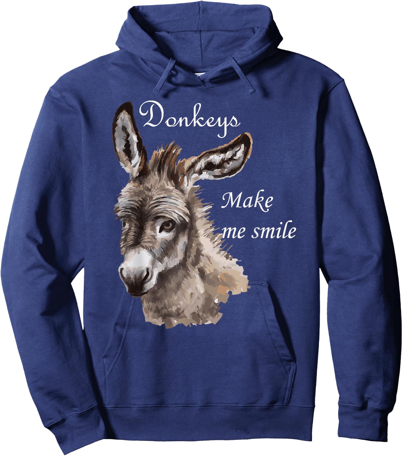 Donkeys Make Me Smile Cute Miniature Donkey Mini Donkey Gift Hoodie - Hoodie | Navy