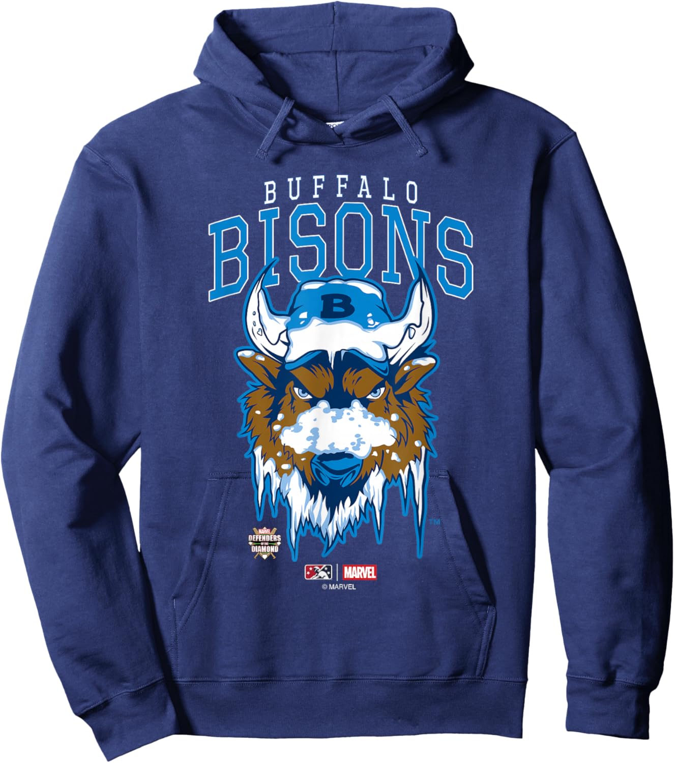 Marvel x MiLB Buffalo Bisons Defenders Big Chest Logo Hoodie - Hoodie | Navy