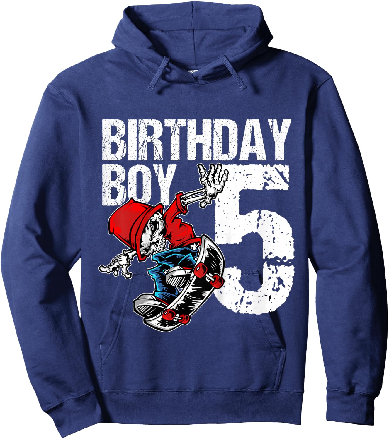 5 Year Old Skateboard Birthday Skateboarding Skate 5th Gift Hoodie - Hoodie | Navy