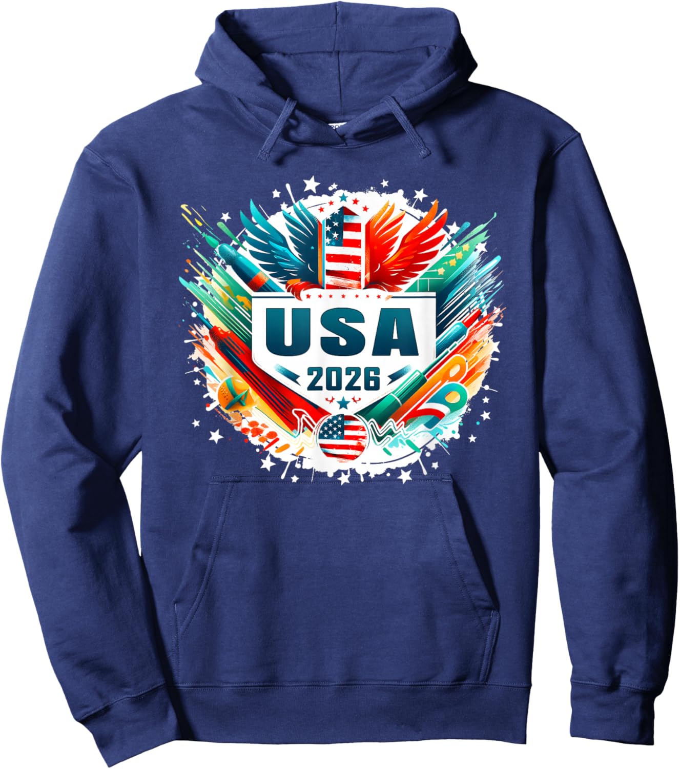American Flag USA Player 2026 Men Women Boys Kids USA 2026 Hoodie - Hoodie | Navy